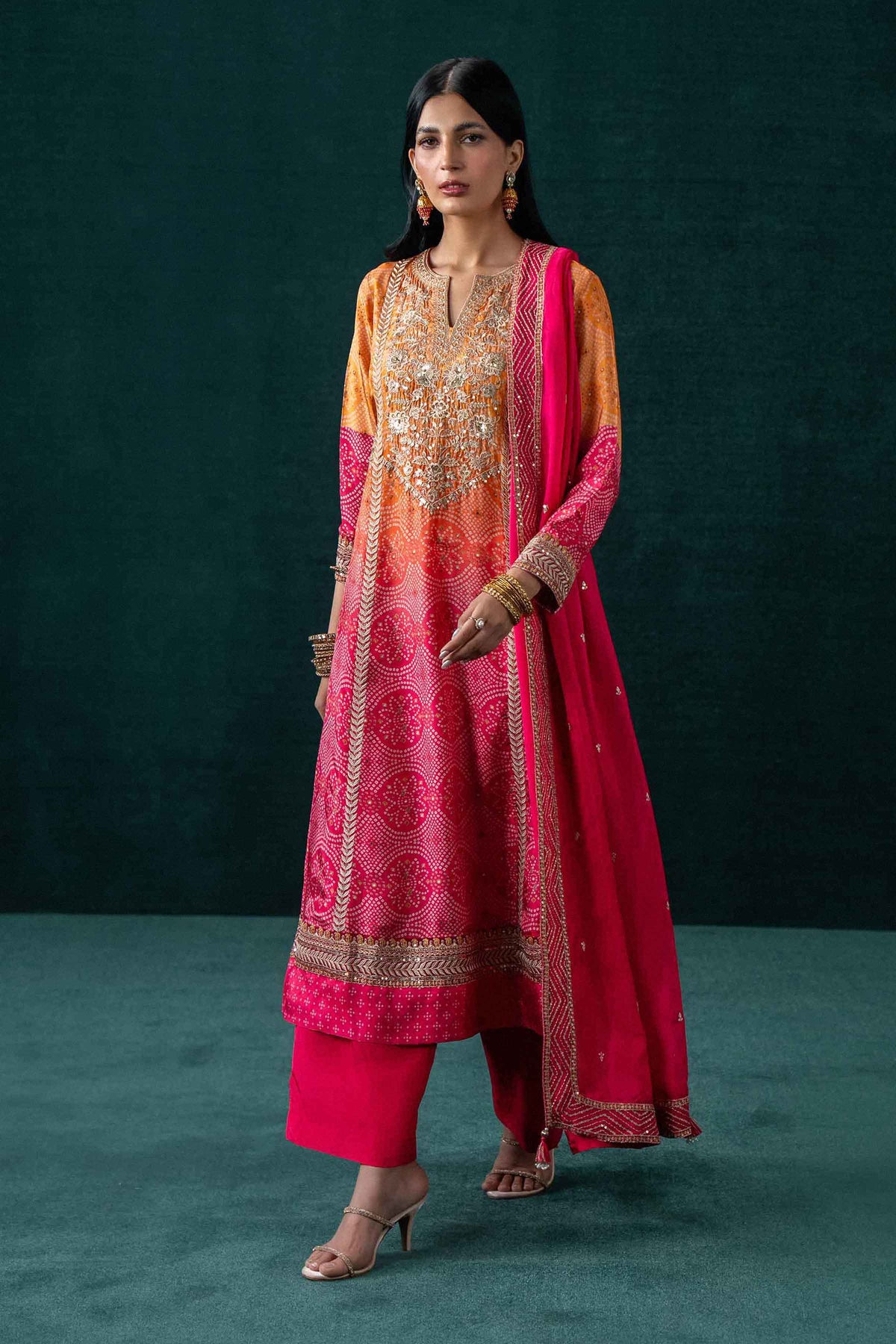 3 Piece - Printed Embroidered Suit - KBS26-09
