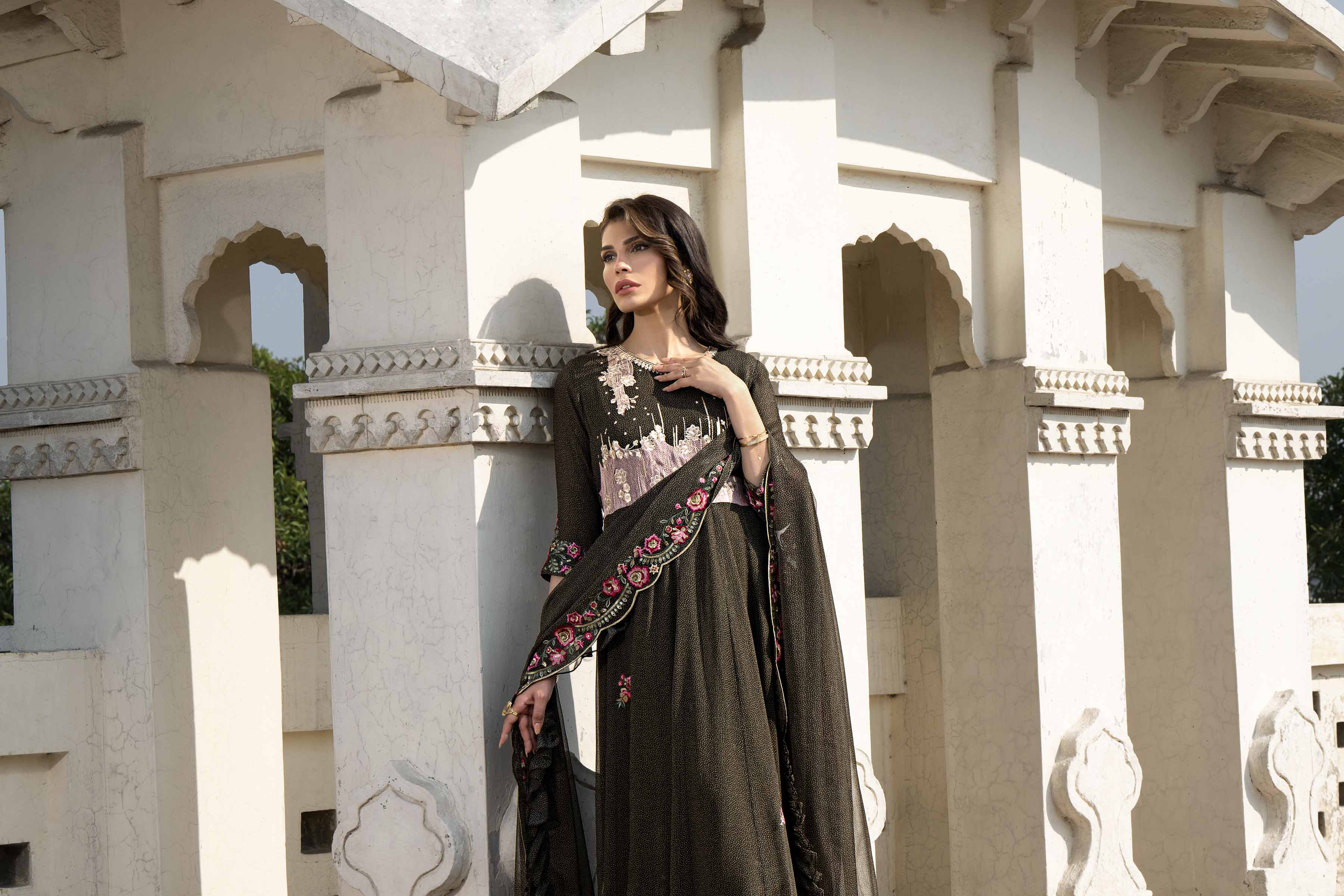 2 Piece - Printed Embroidered Suit - KFE24-114