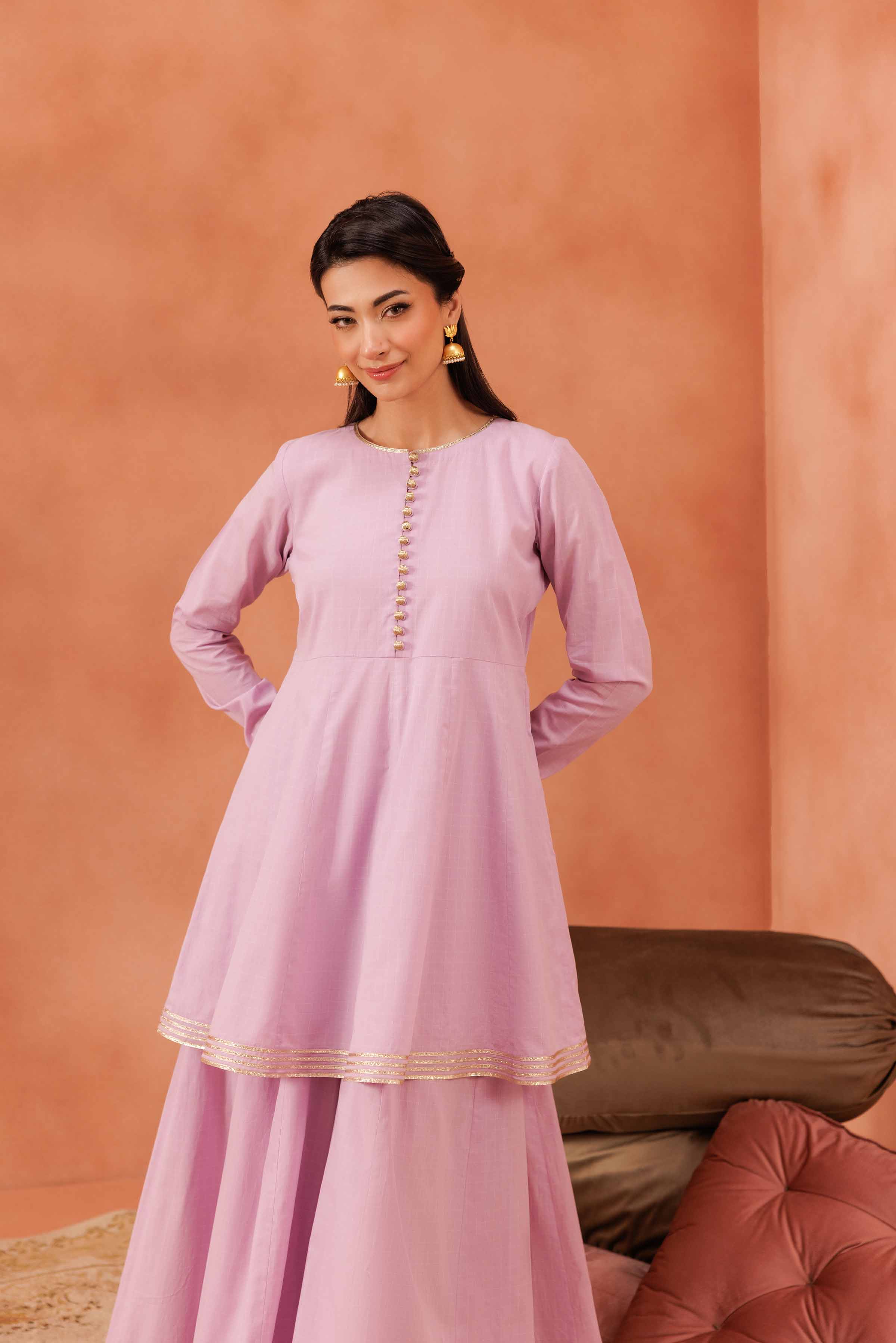 NishatUAE - Purple Solid 2-piece Ready To Wear Dress