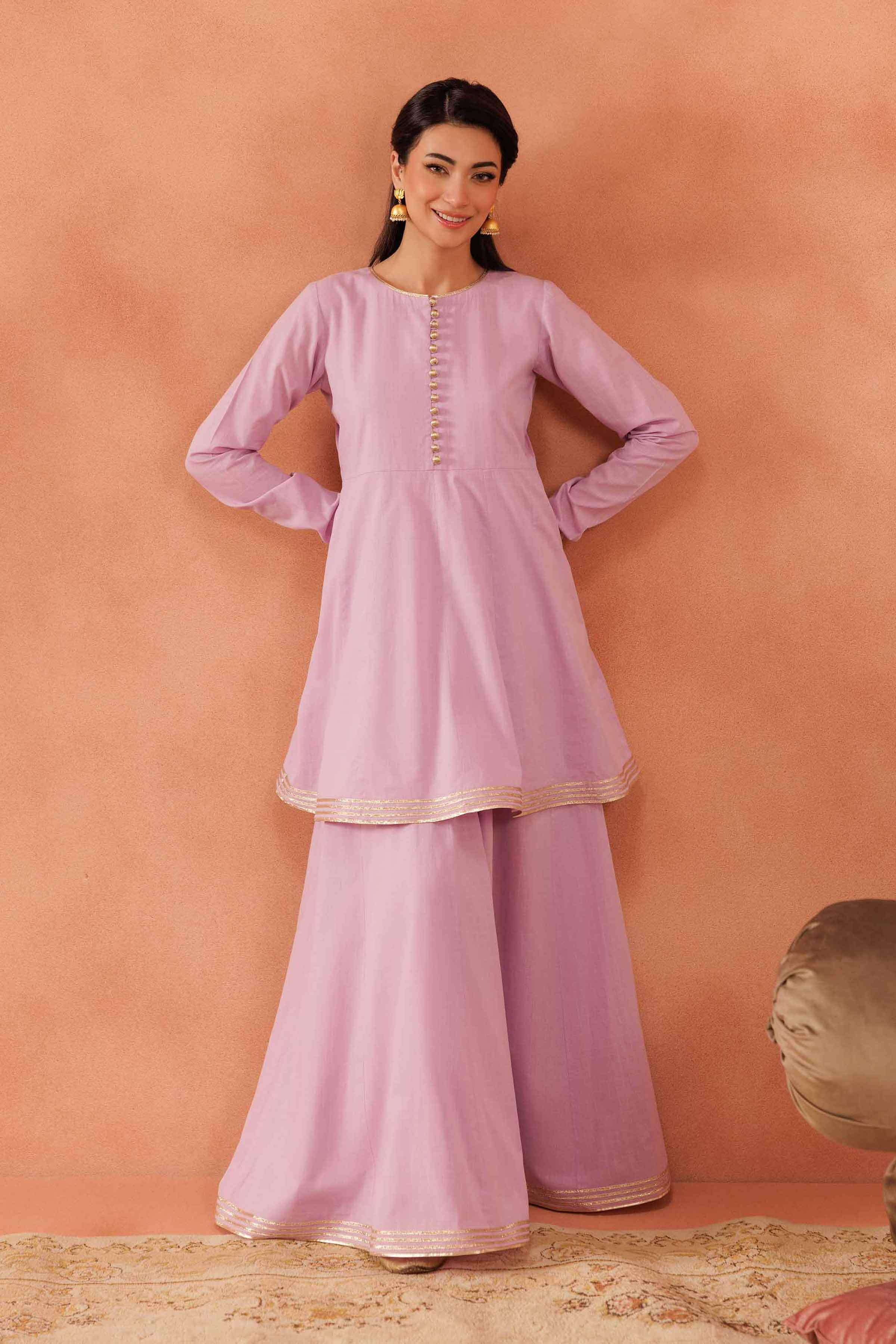 NishatUAE - Purple Solid 2-piece Ready To Wear Dress