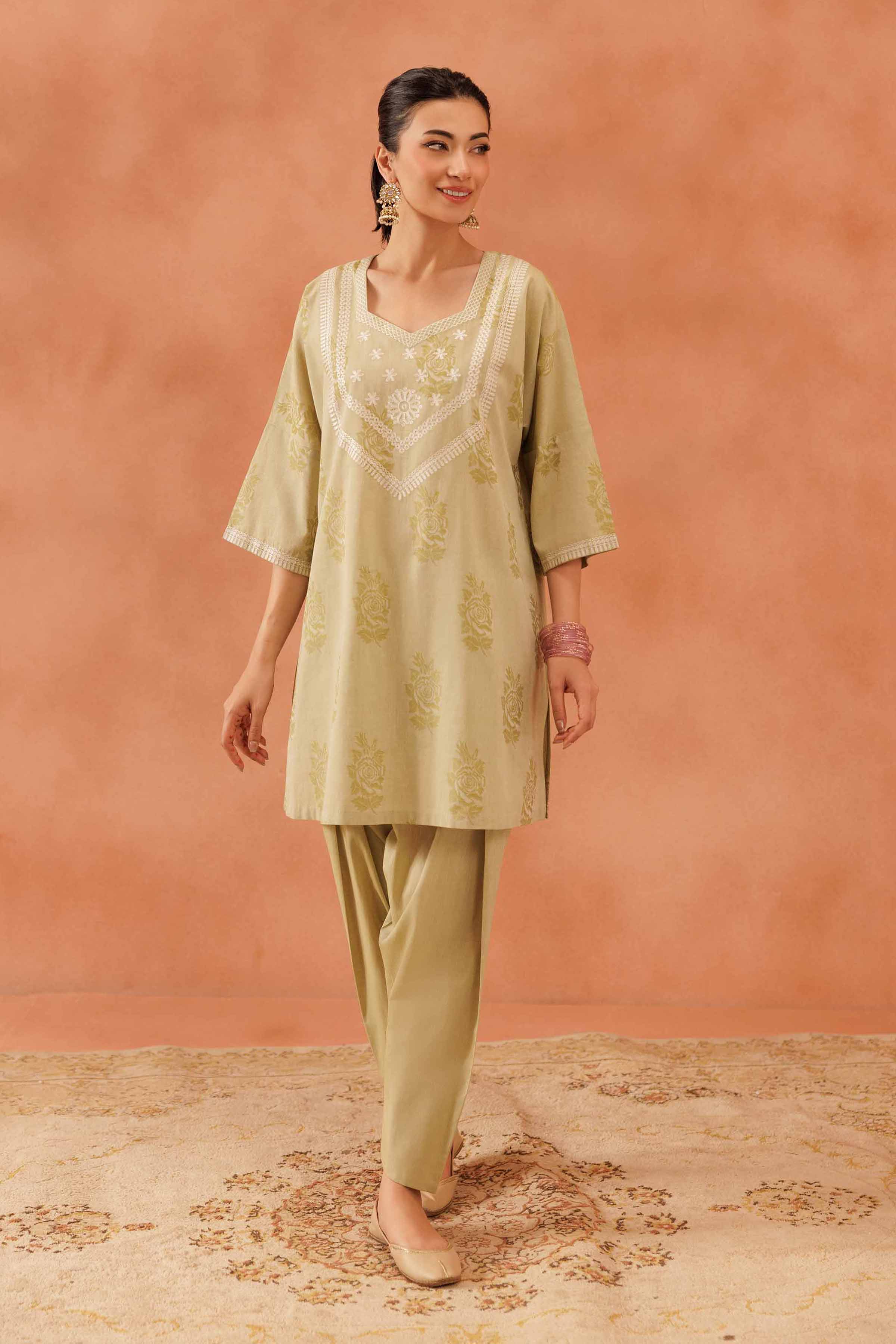 2 Piece - Embroidered Suit - KFE25-132