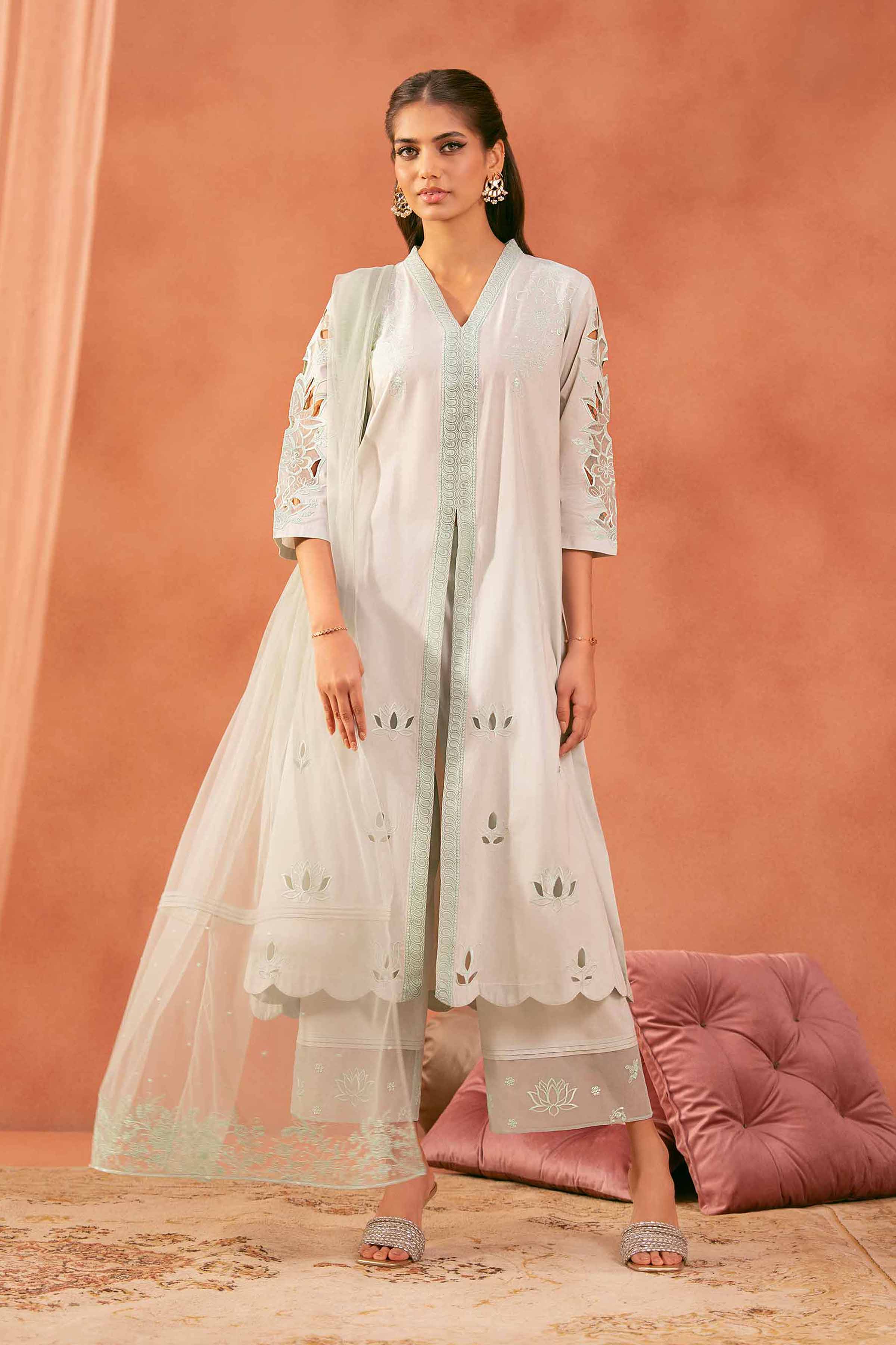 3 Piece - Embroidered Suit - KFE25-136