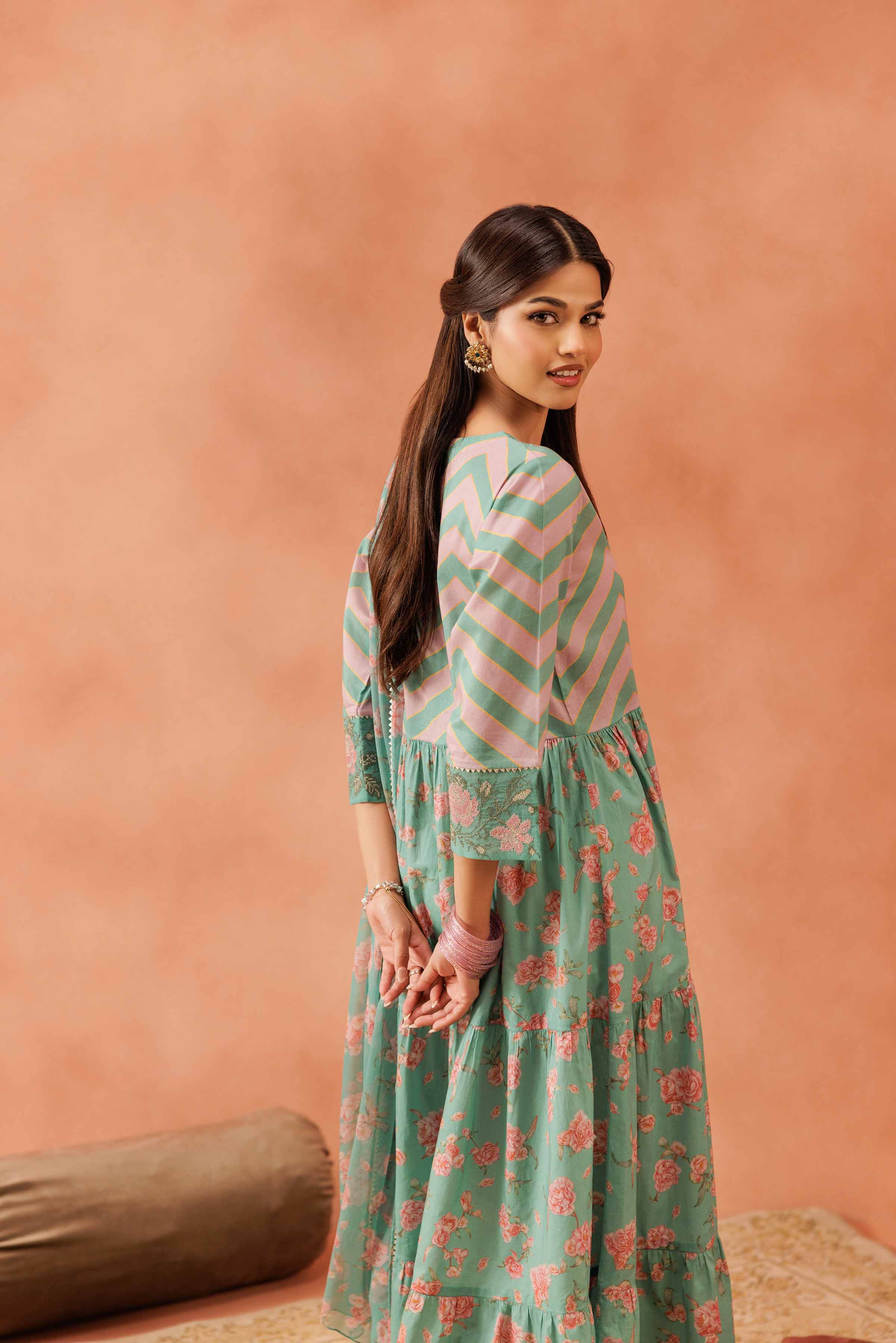 2 Piece - Printed Embroidered Suit - KFE25-147