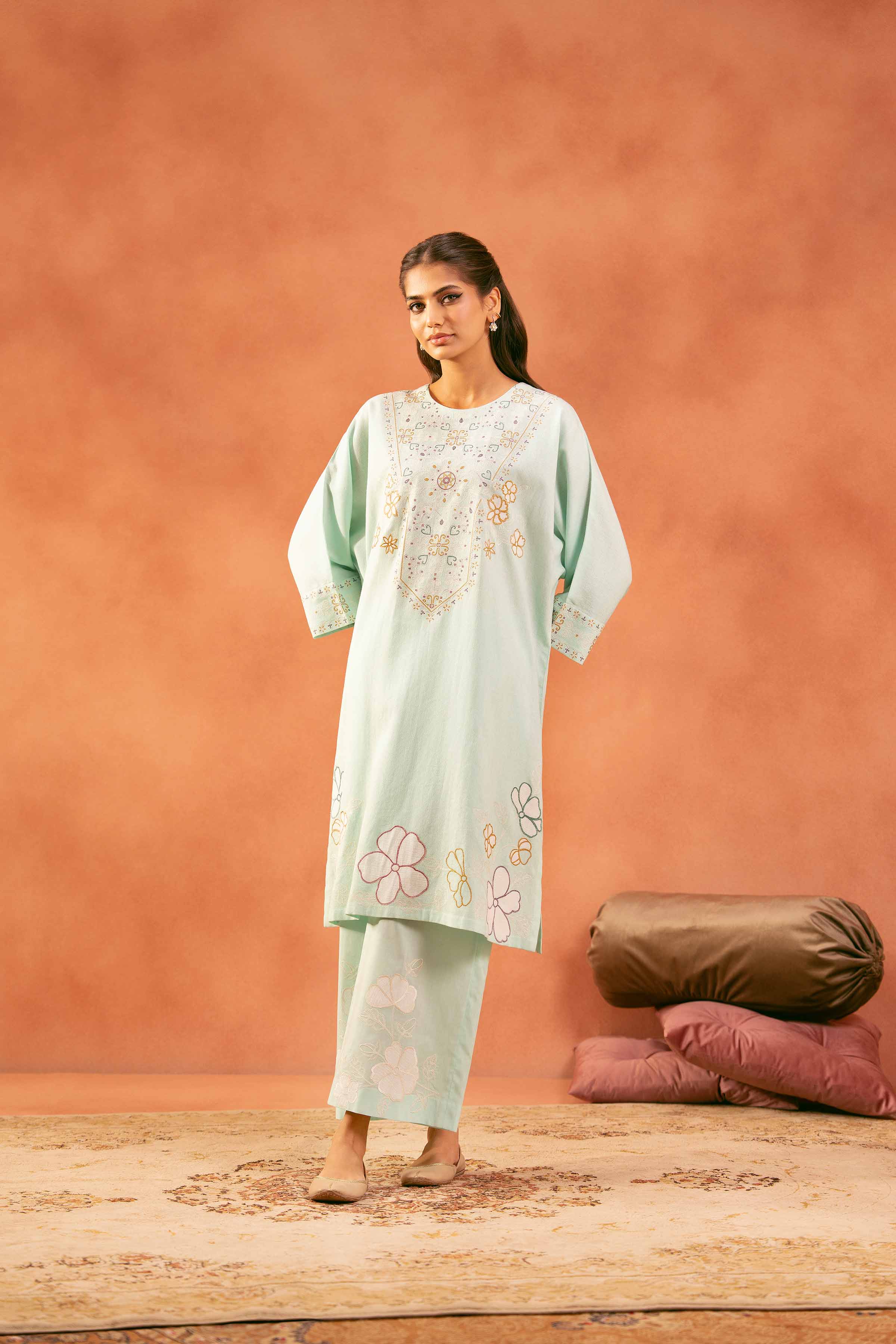 NishatUAE - Ferozi Embroidered 2-piece Ready To Wear Dress