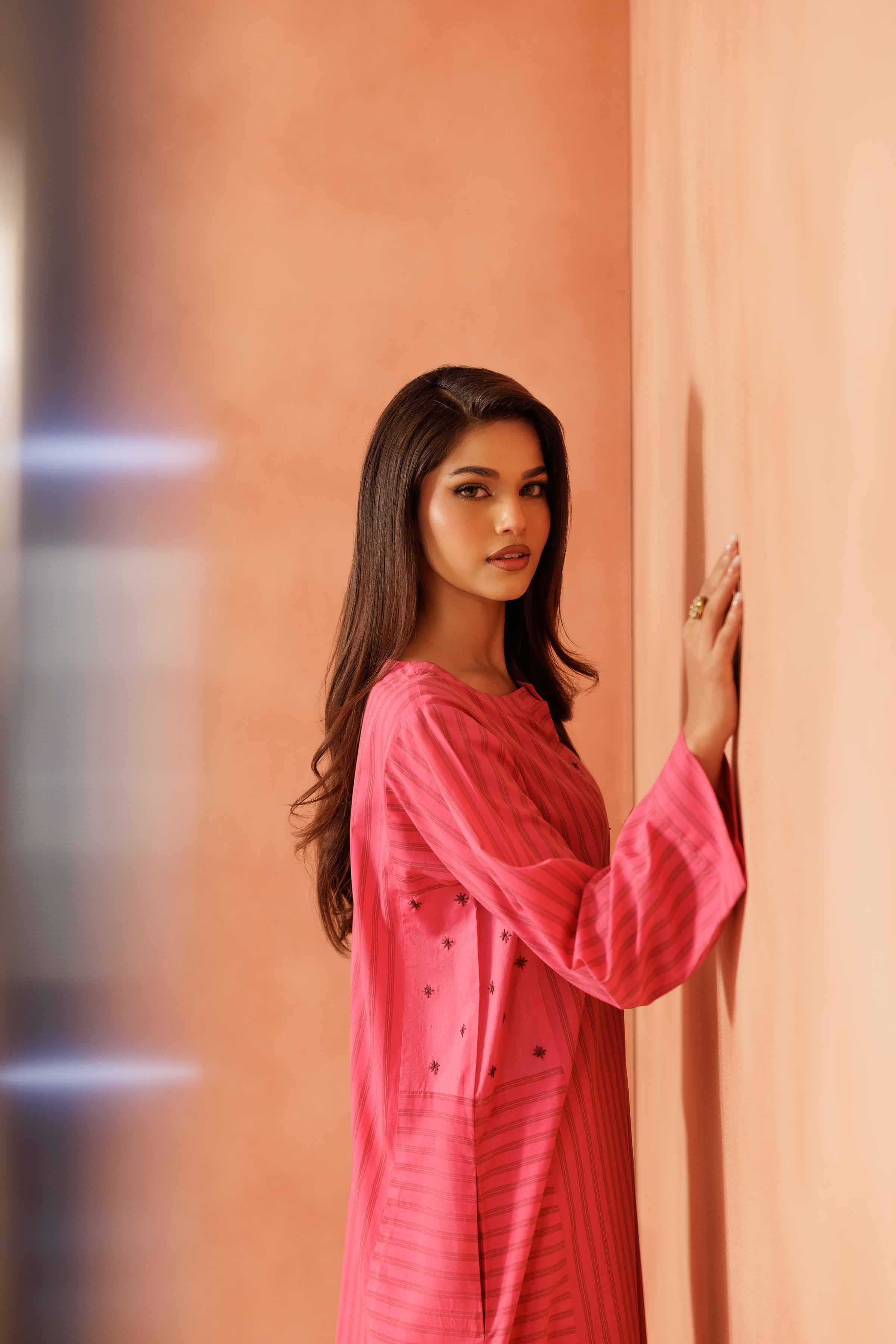 NishatUAE - Pink Solid 2-piece Ready To Wear Dress