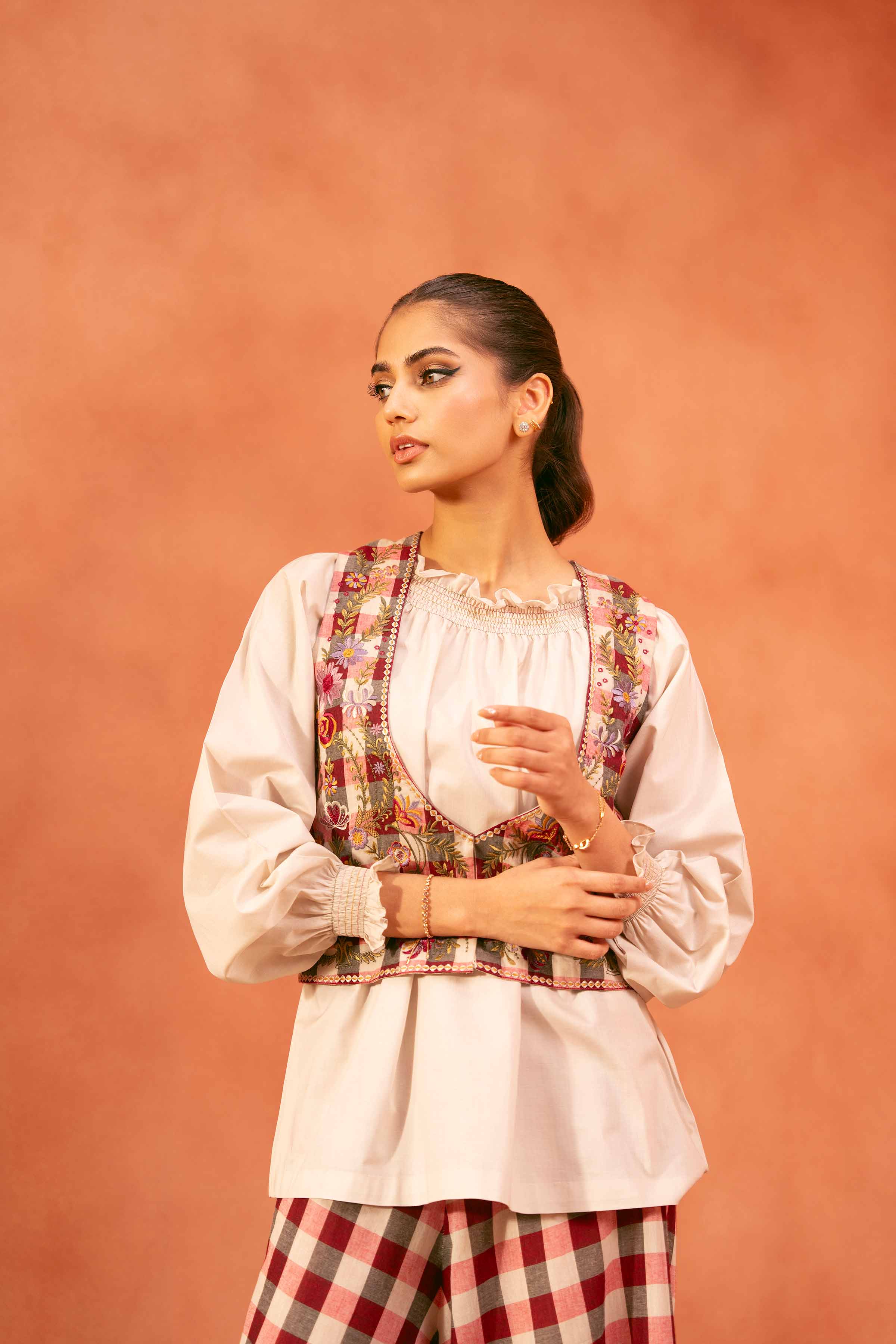 3 Piece - Printed Embroidered Suit - KFE25-170