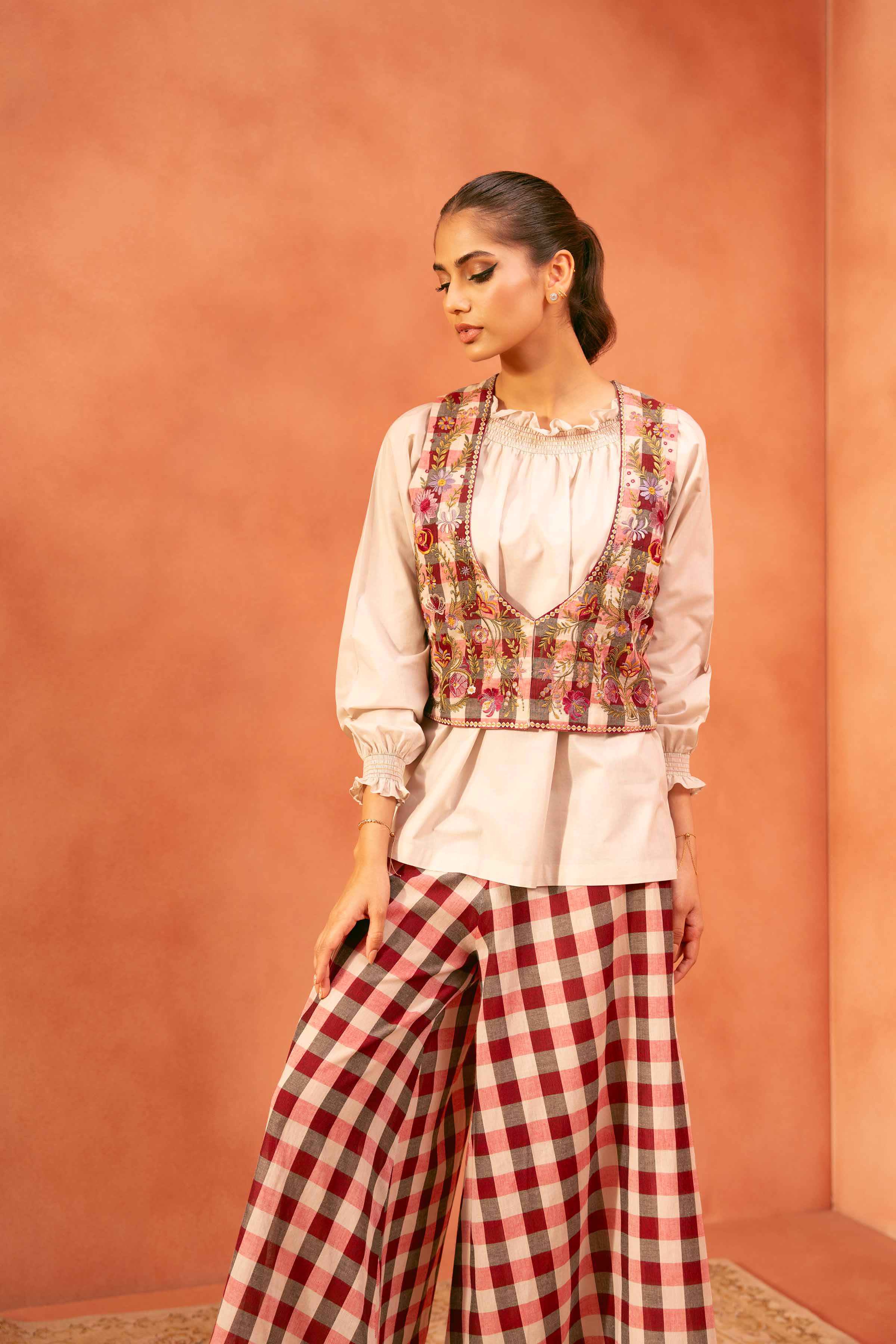 3 Piece - Printed Embroidered Suit - KFE25-170
