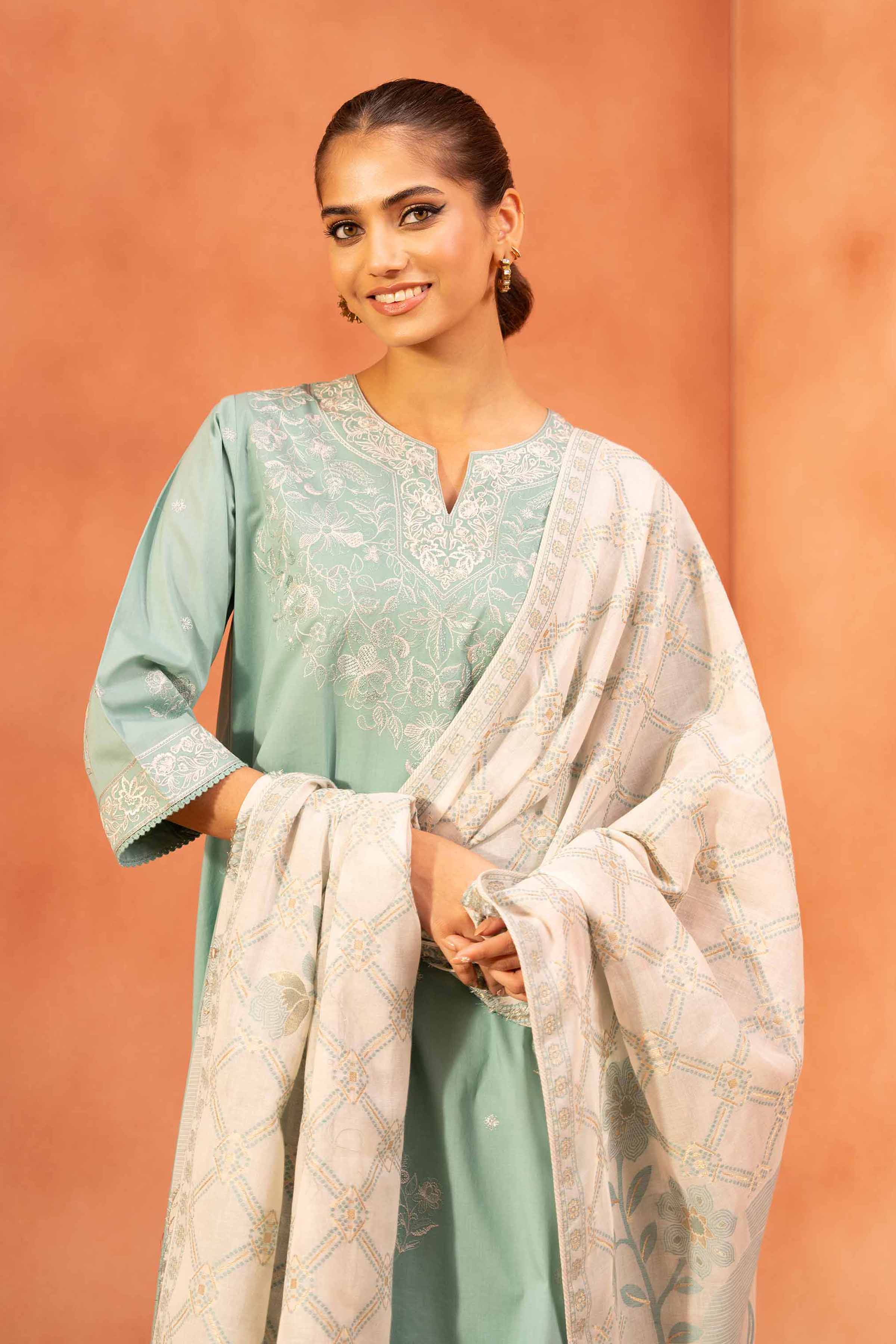 3 Piece - Embroidered Suit - KFE25-175