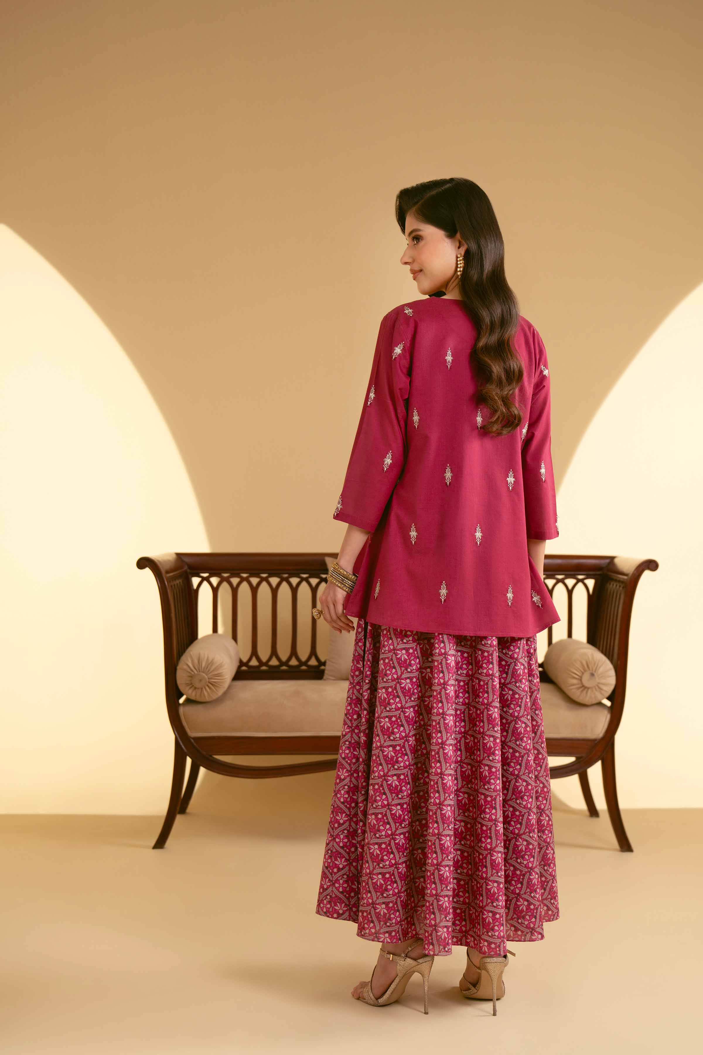 NishatUAE - Maroon Embroidered 2-piece Ready To Wear Dress