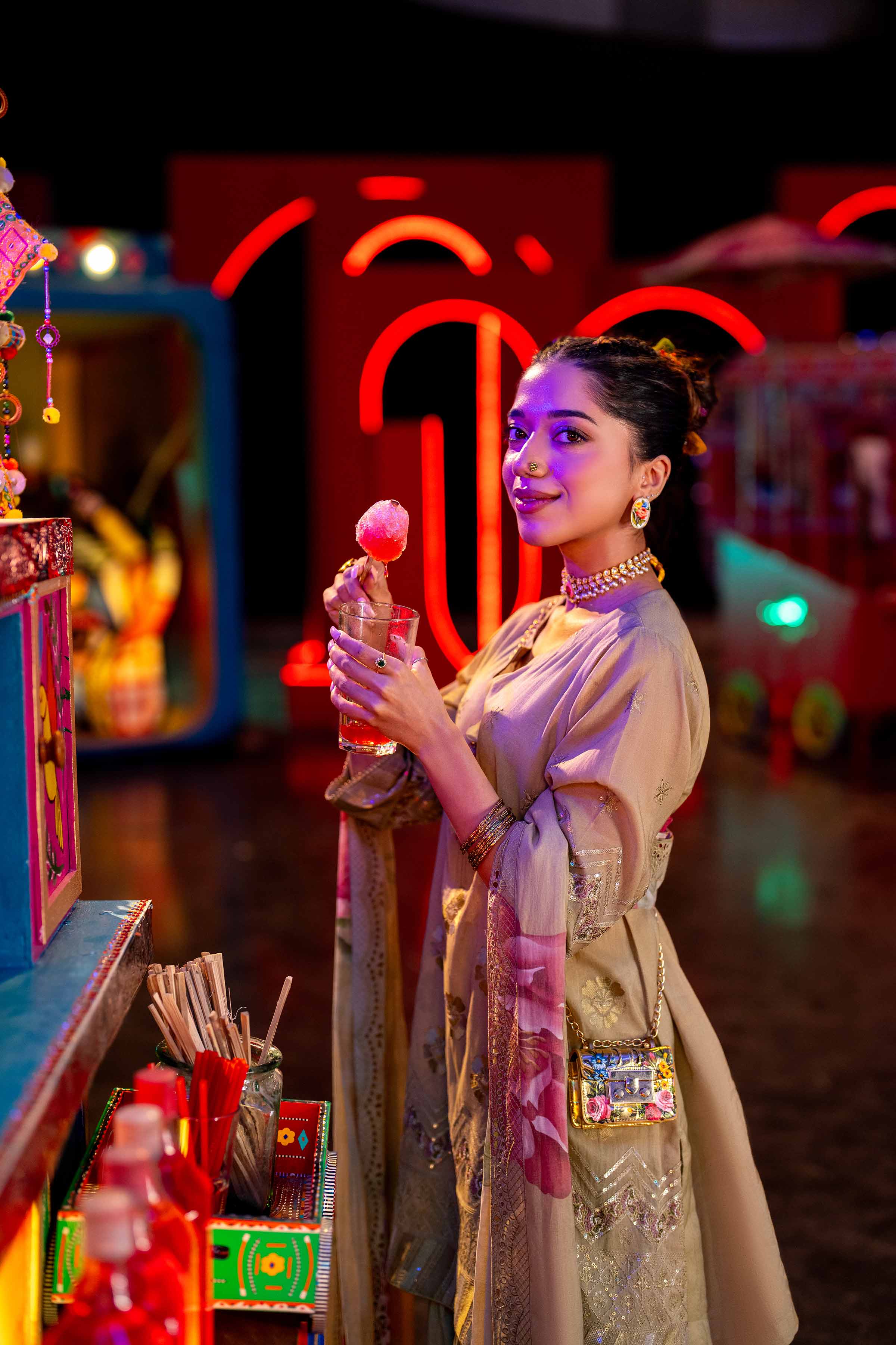 3 Piece - Printed Embroidered Suit - KFE25-55