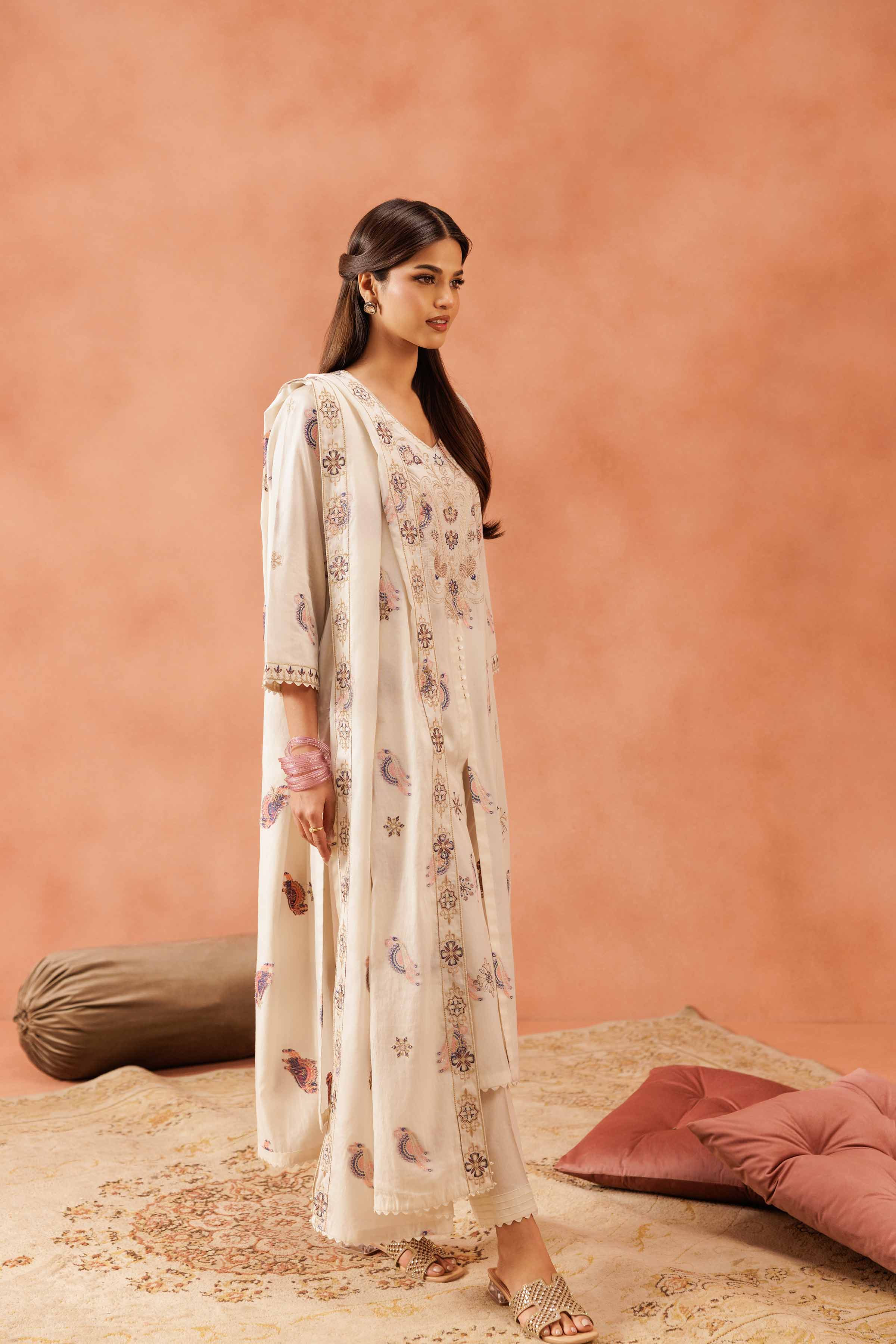 3 Piece - Embroidered Suit - KFE25-74