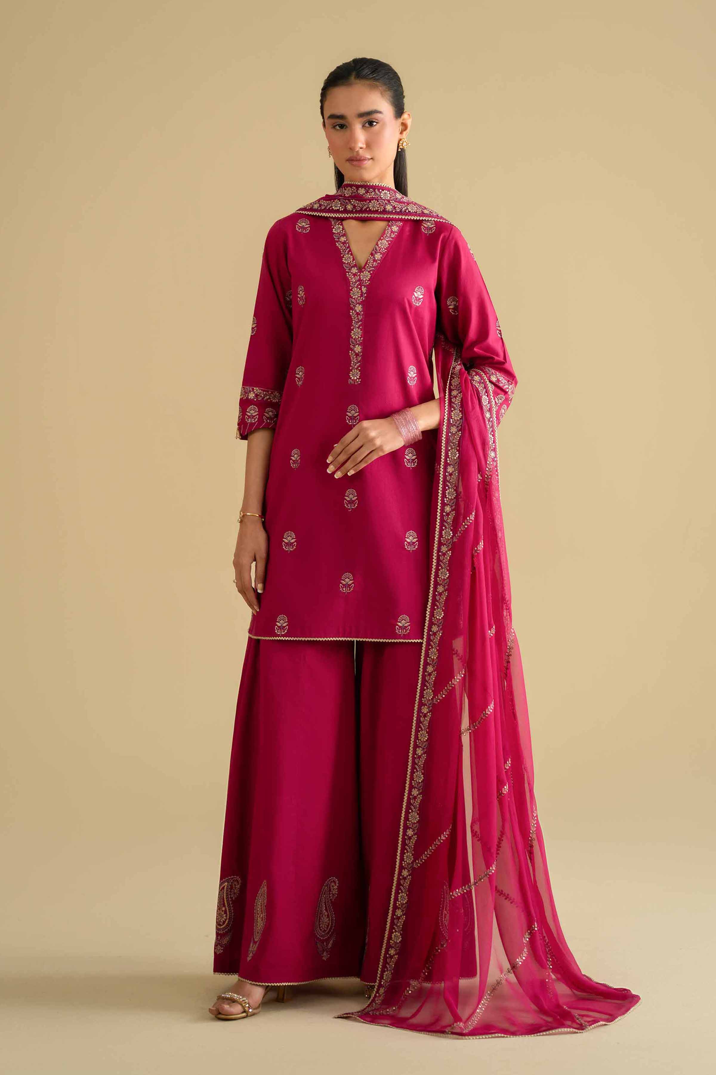 3 Piece - Embroidered Suit - KFE26-105