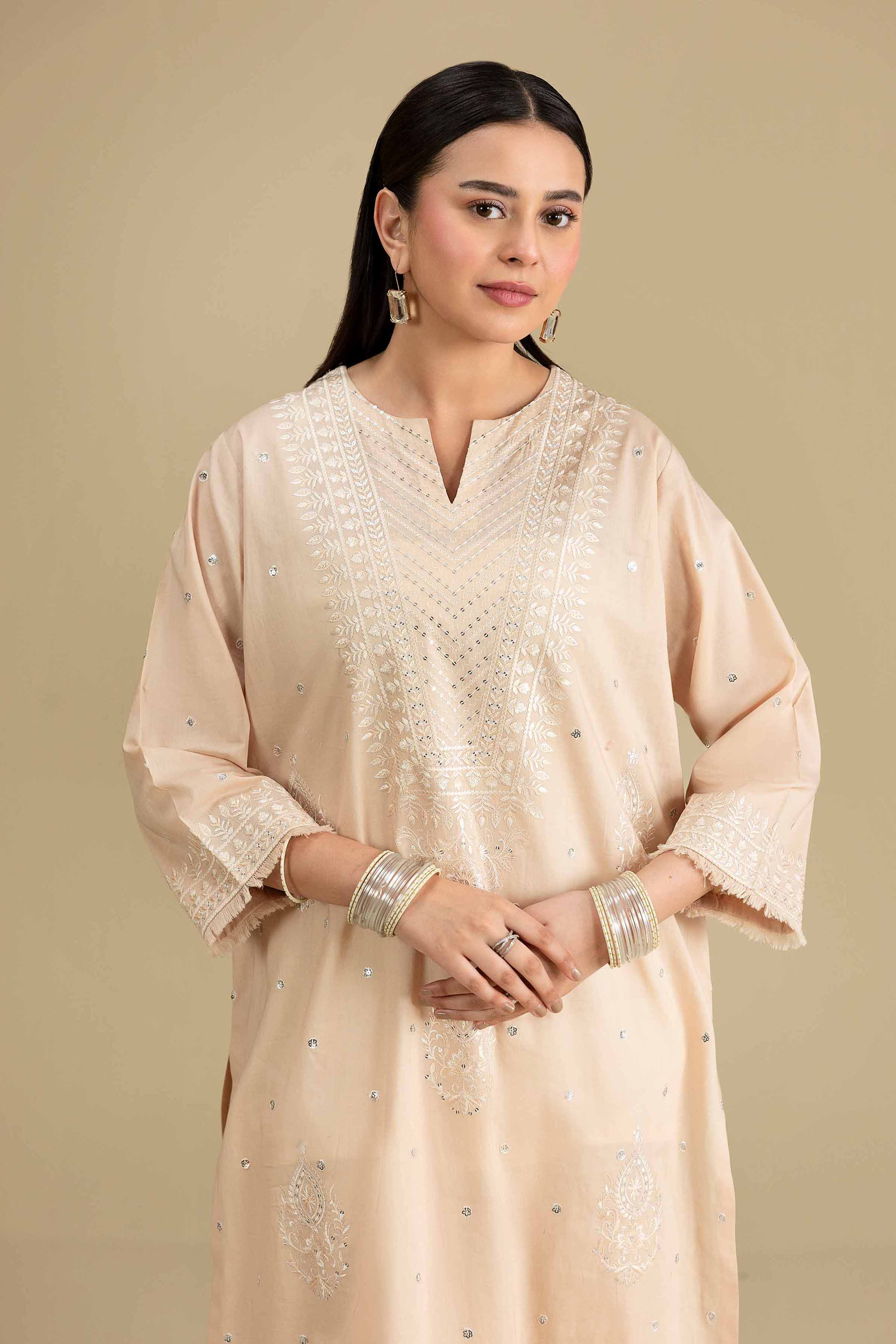 Embroidered Shirt - KFE26-139 Beige Lawn 1PC Embroidered READY TO WEAR