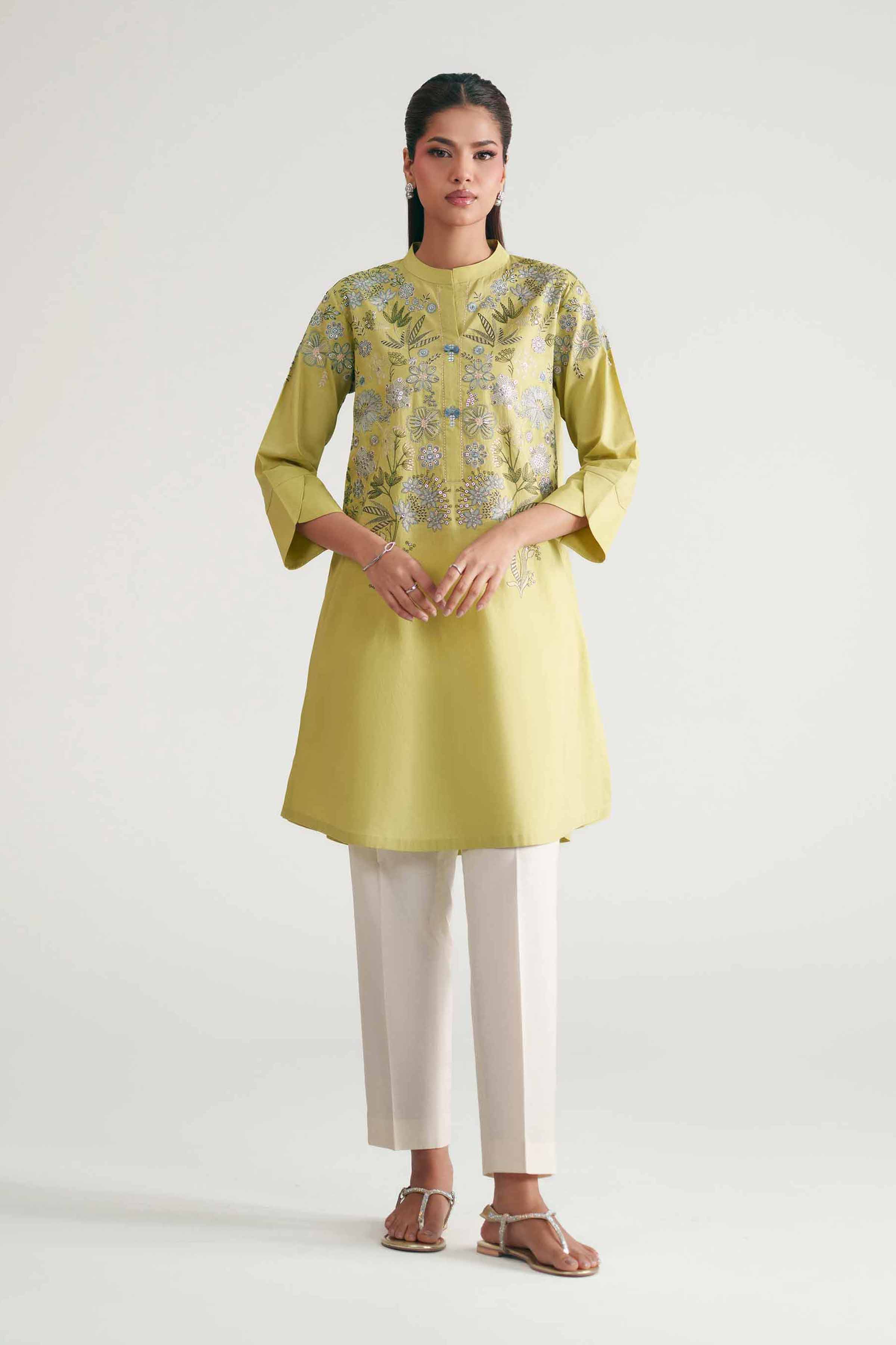Embroidered Shirt - KFE26-140 Green Lawn 1PC Embroidered READY TO WEAR
