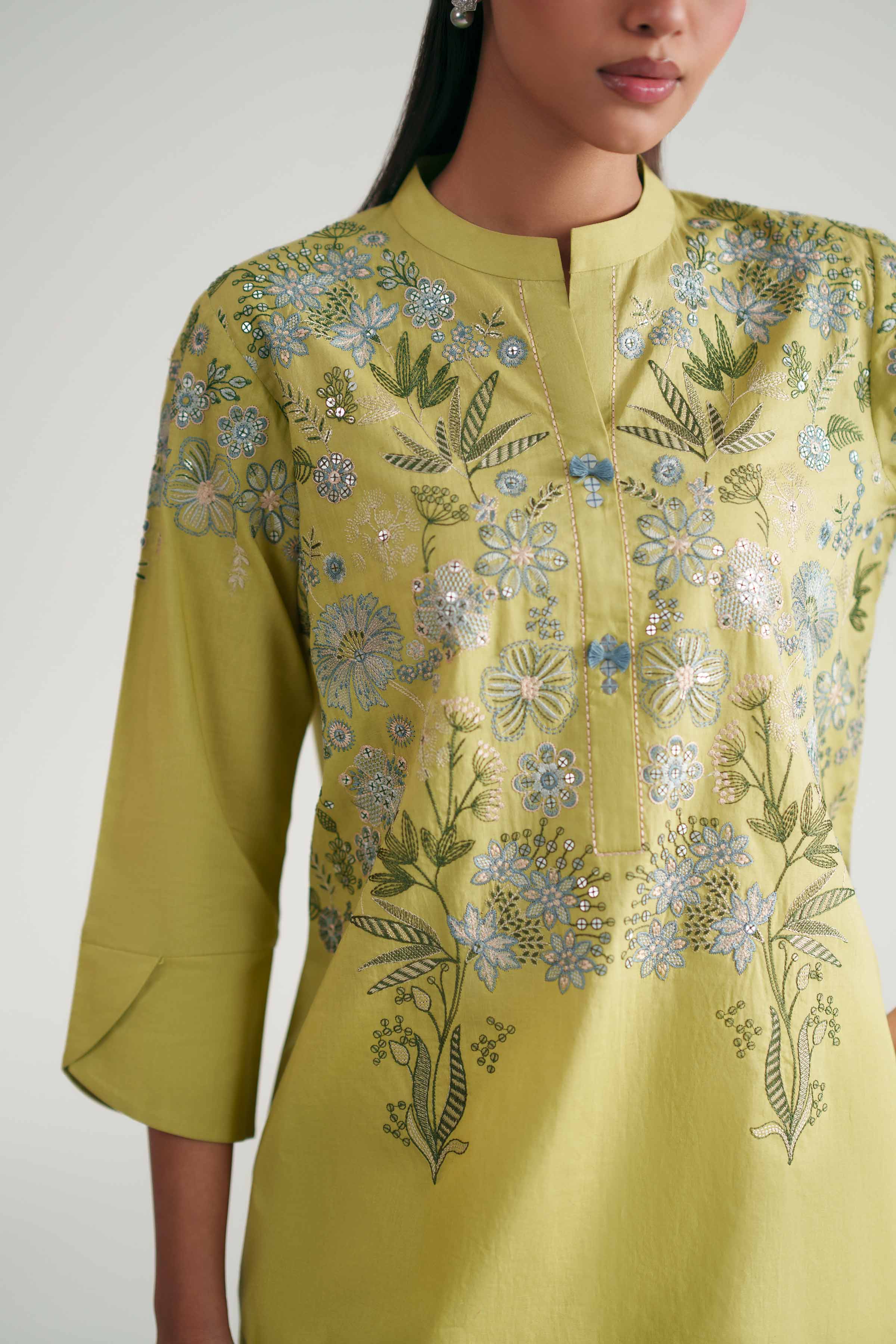 Embroidered Shirt - KFE26-140 Green Lawn 1PC Embroidered READY TO WEAR
