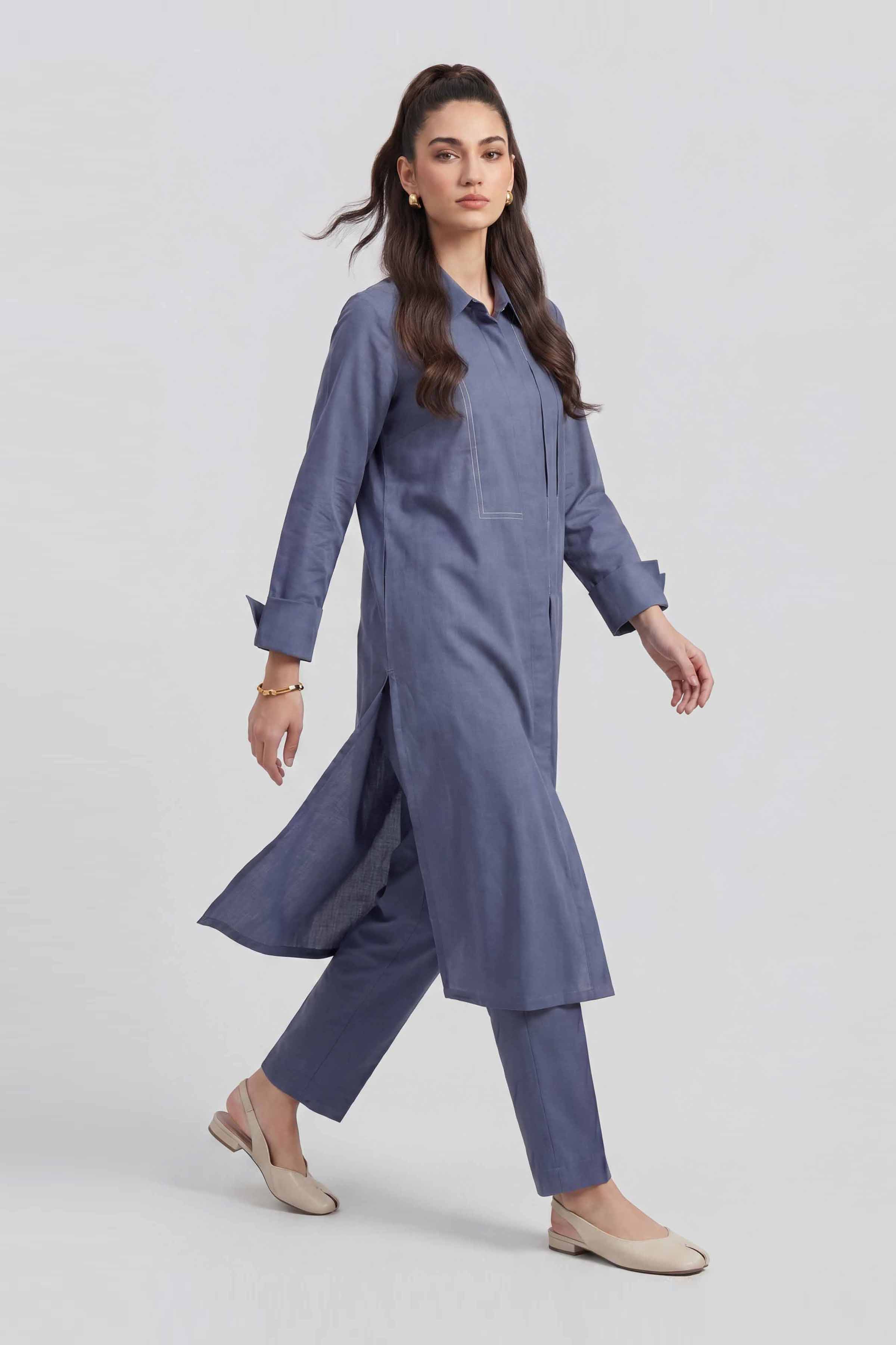 2 Piece - Solid Suit - KFE26-151 Blue Yarn Dyed 2PC Solids READY TO WEAR