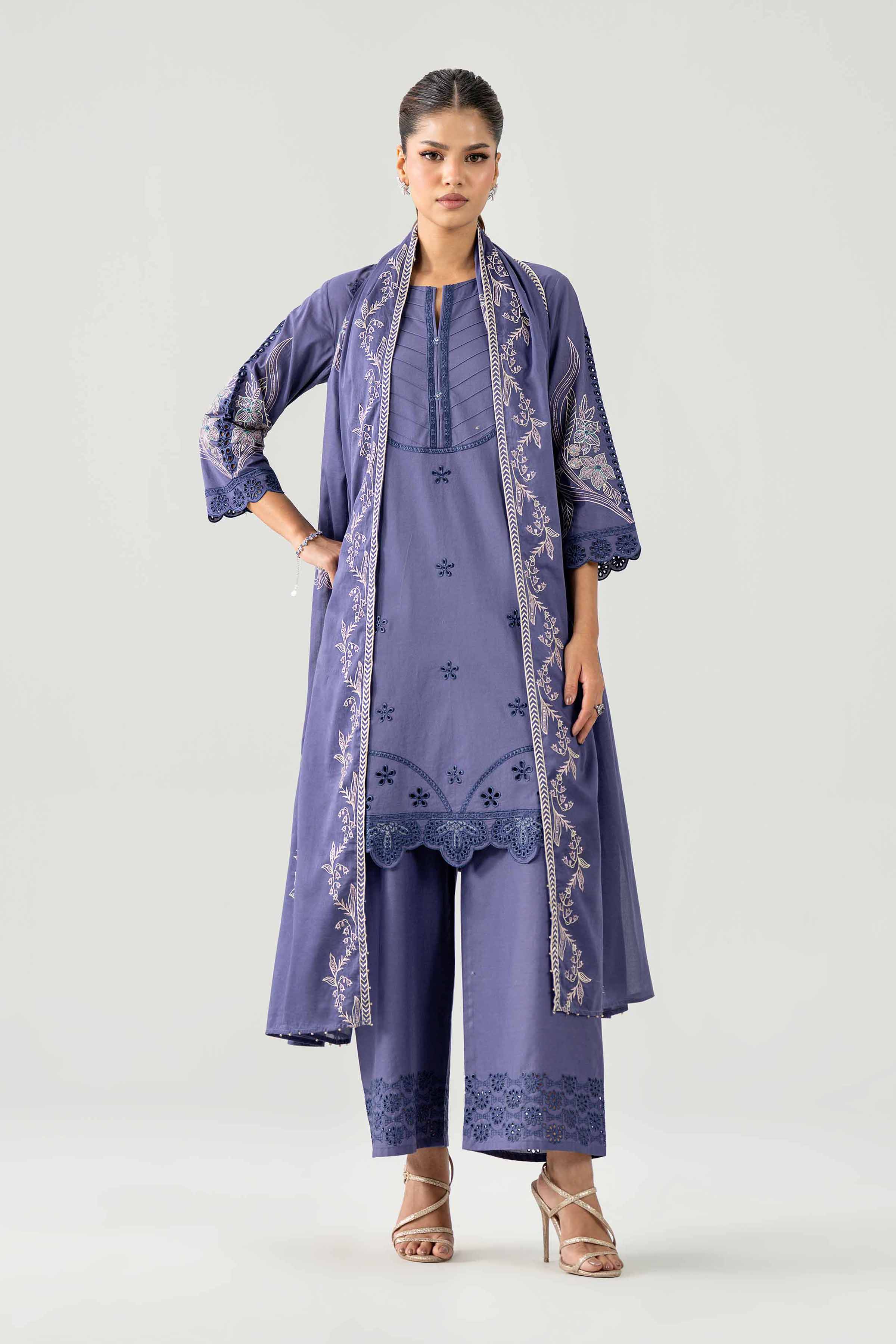 3 Piece - Embroidered Suit - KFE26-186