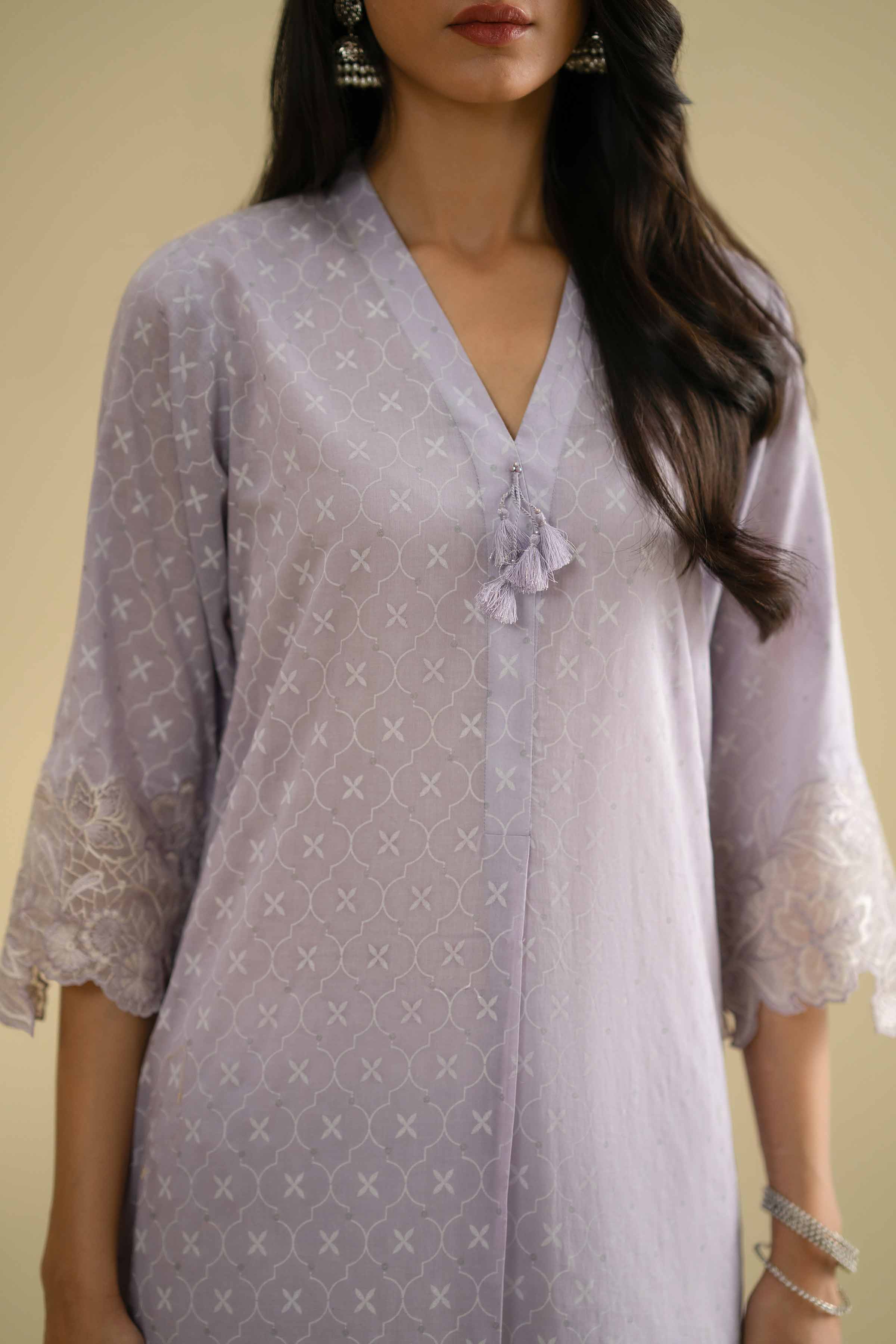 2 Piece - Printed Embroidered Suit - KFE26-28 Purple Lawn 2PC Embroidered LUXURY