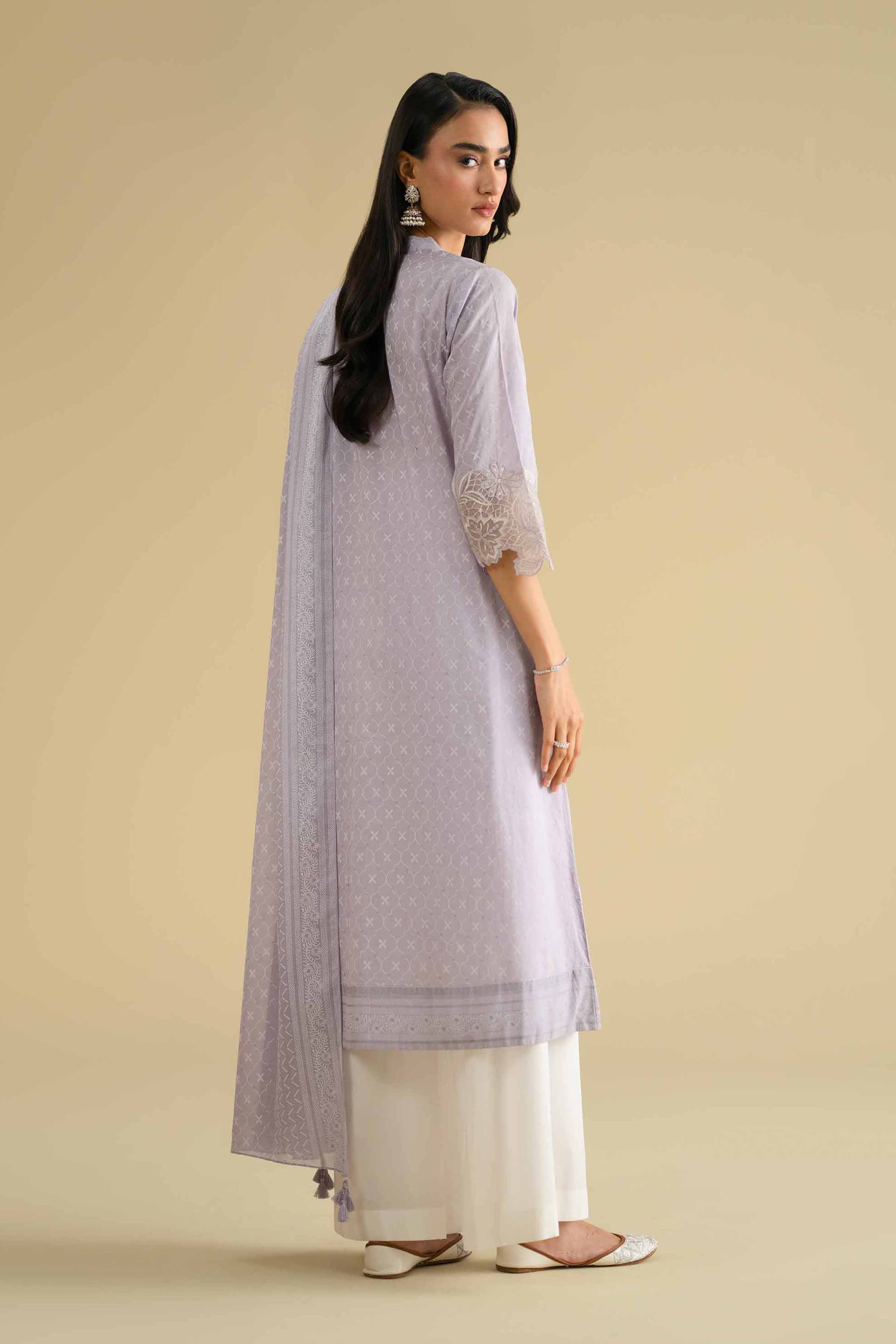 2 Piece - Printed Embroidered Suit - KFE26-28 Purple Lawn 2PC Embroidered LUXURY