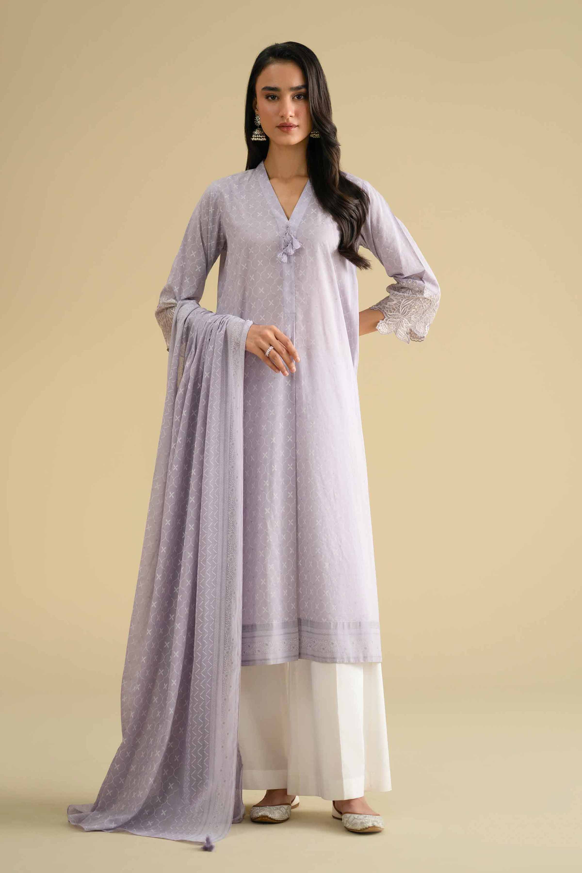 2 Piece - Printed Embroidered Suit - KFE26-28 Purple Lawn 2PC Embroidered LUXURY