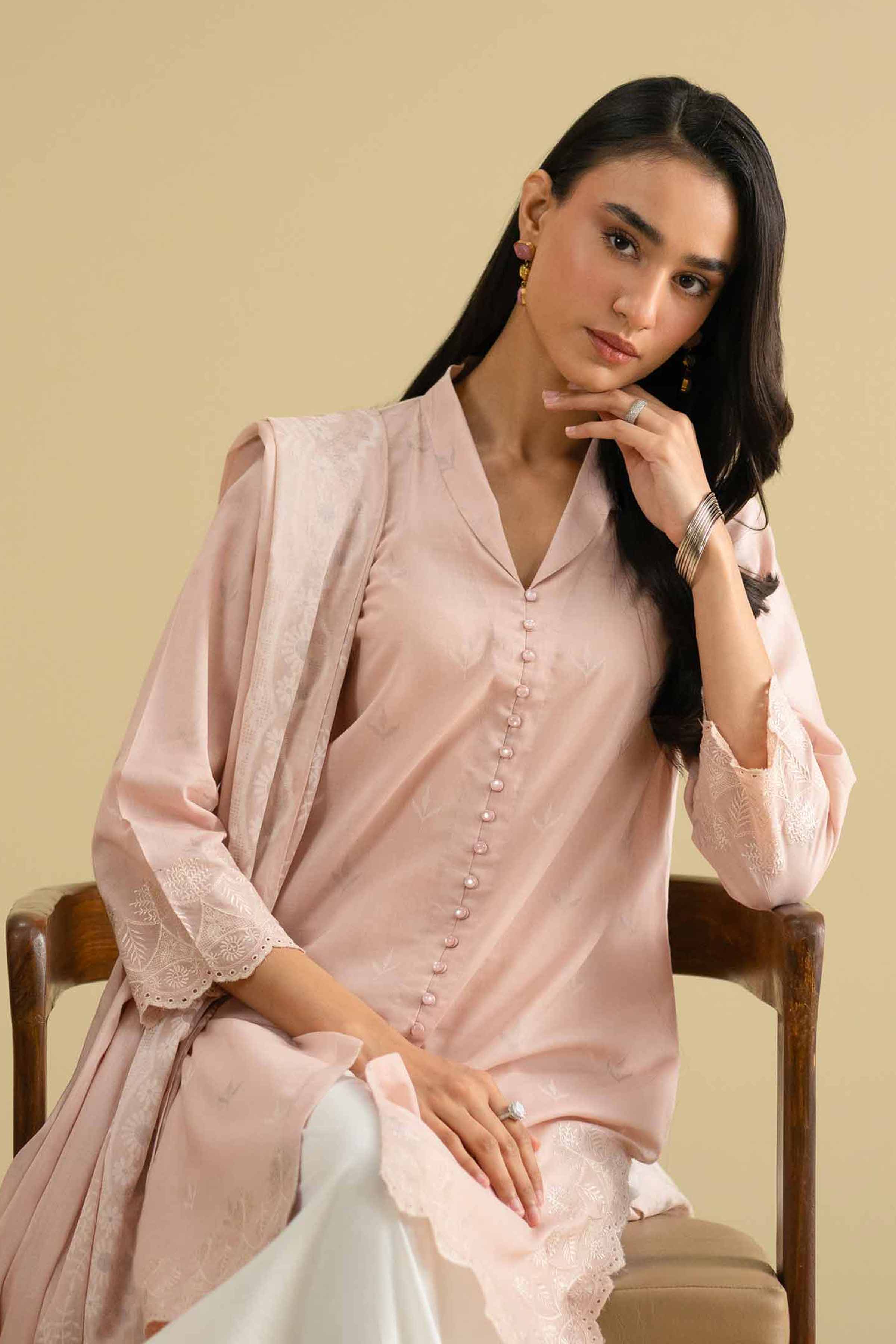 2 Piece - Printed Embroidered Suit - KFE26-29 Pink Lawn 2PC Embroidered LUXURY