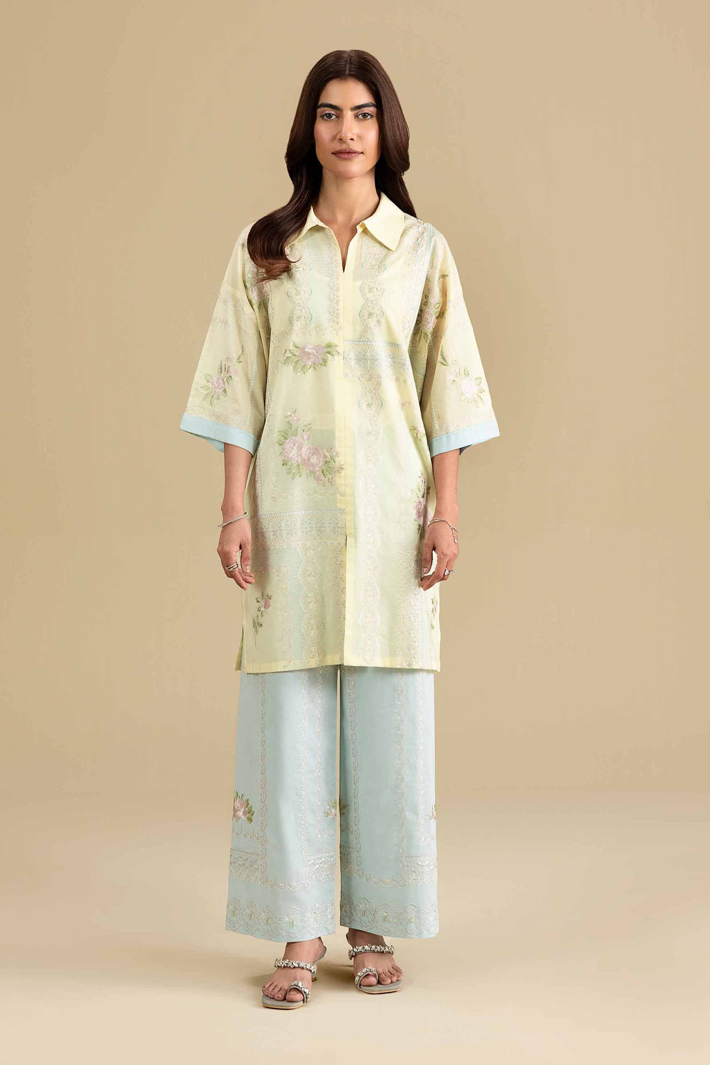 2 Piece - Embroidered Suit - KFE26-33 Yellow Lawn 2PC Embroidered READY TO WEAR