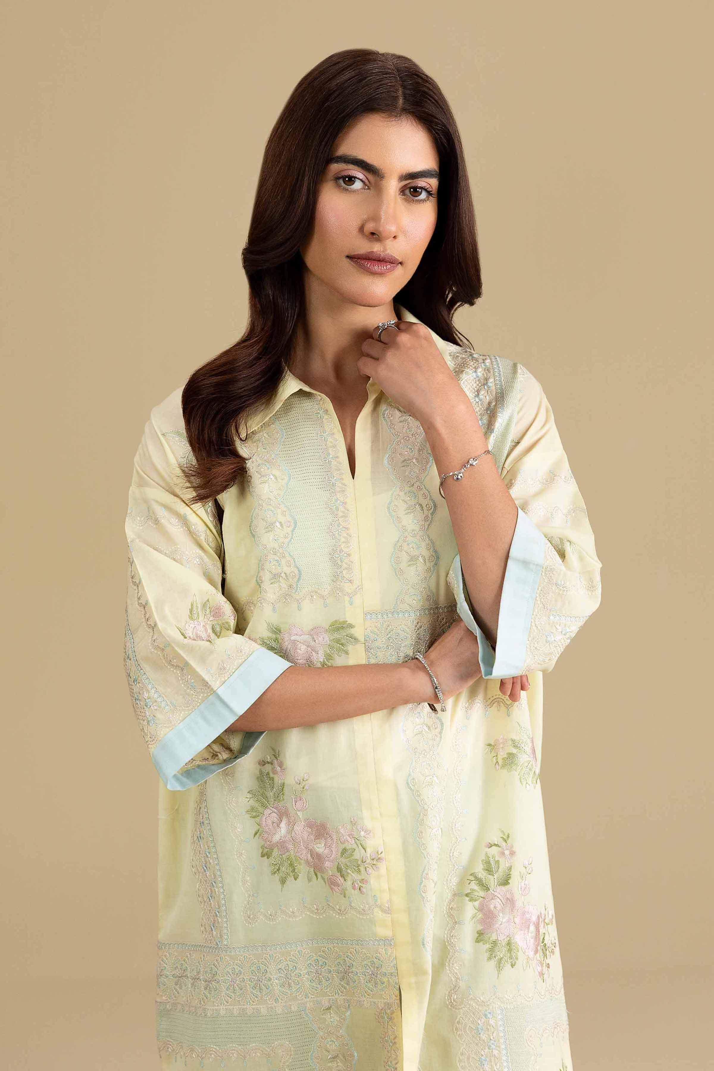 2 Piece - Embroidered Suit - KFE26-33 Yellow Lawn 2PC Embroidered READY TO WEAR