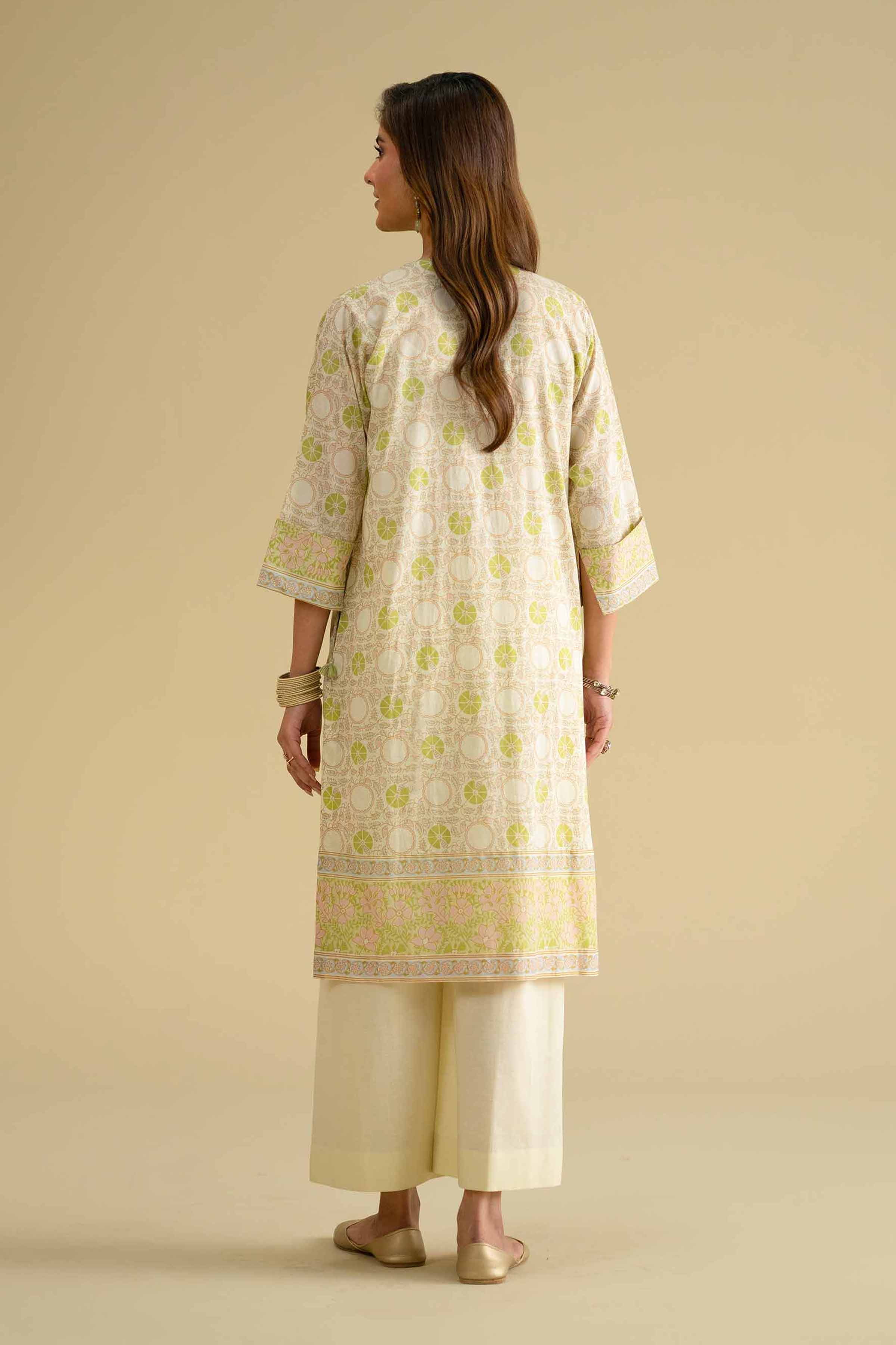 2 Piece - Printed Embroidered Suit - KFE26-63 Yellow Lawn 2PC Embroidered LUXURY