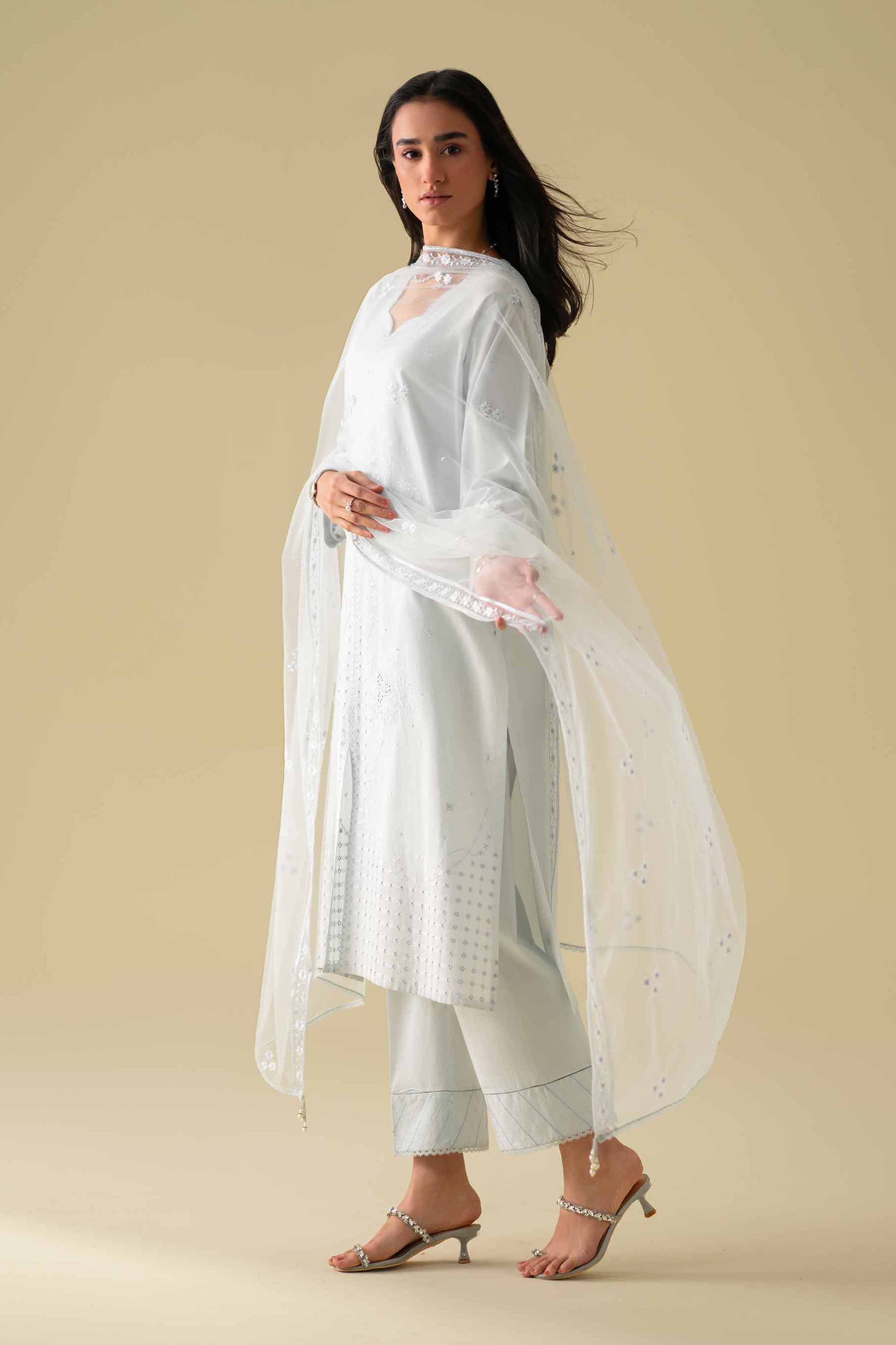 3 Piece - Embroidered Suit - KFE26-79 Blue Cambric 3PC Embroidered