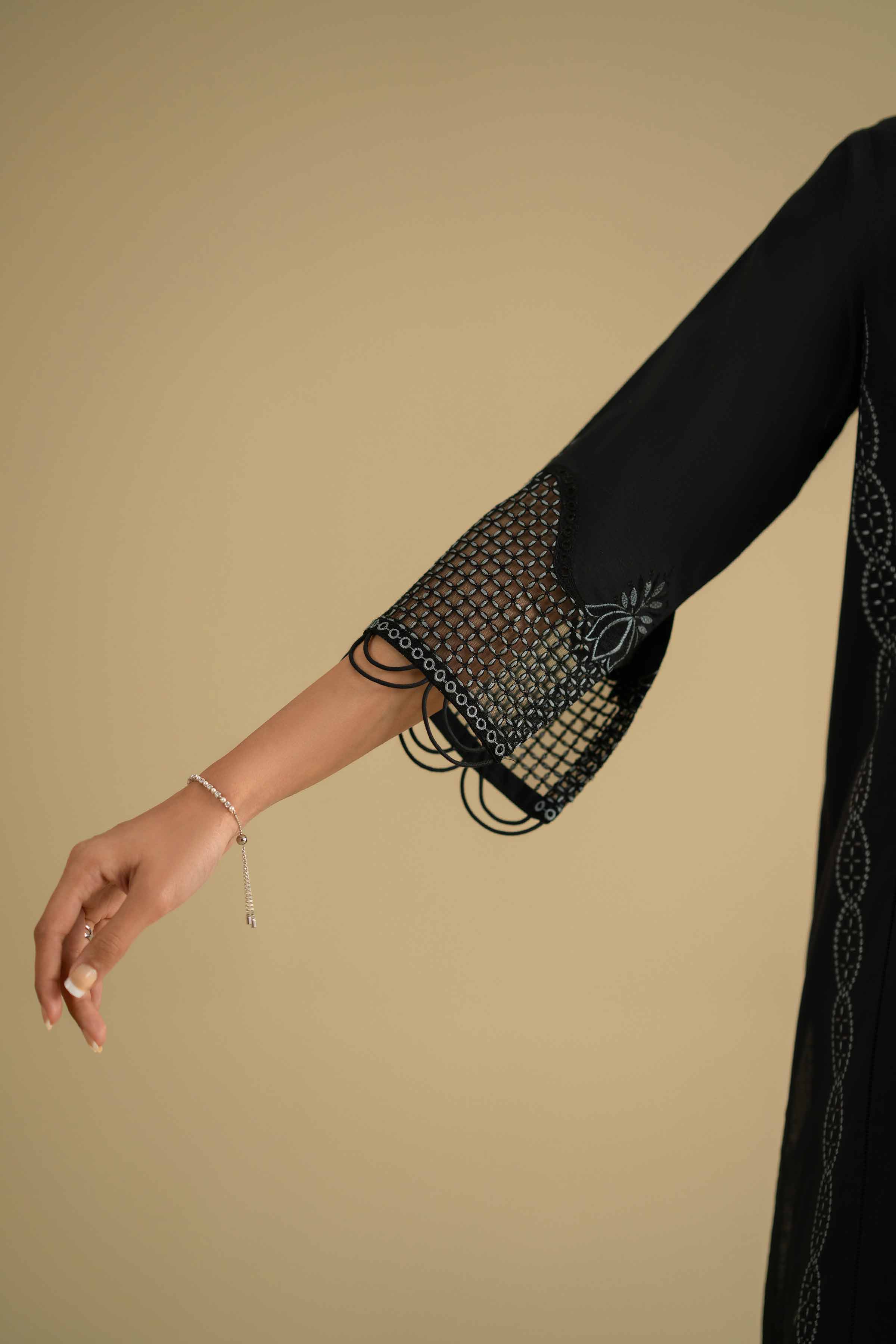 9 Piece - Embroidered Suit - KFE26-82 Ready To Wear - Luxury Black Cambric 3PC Embroidered