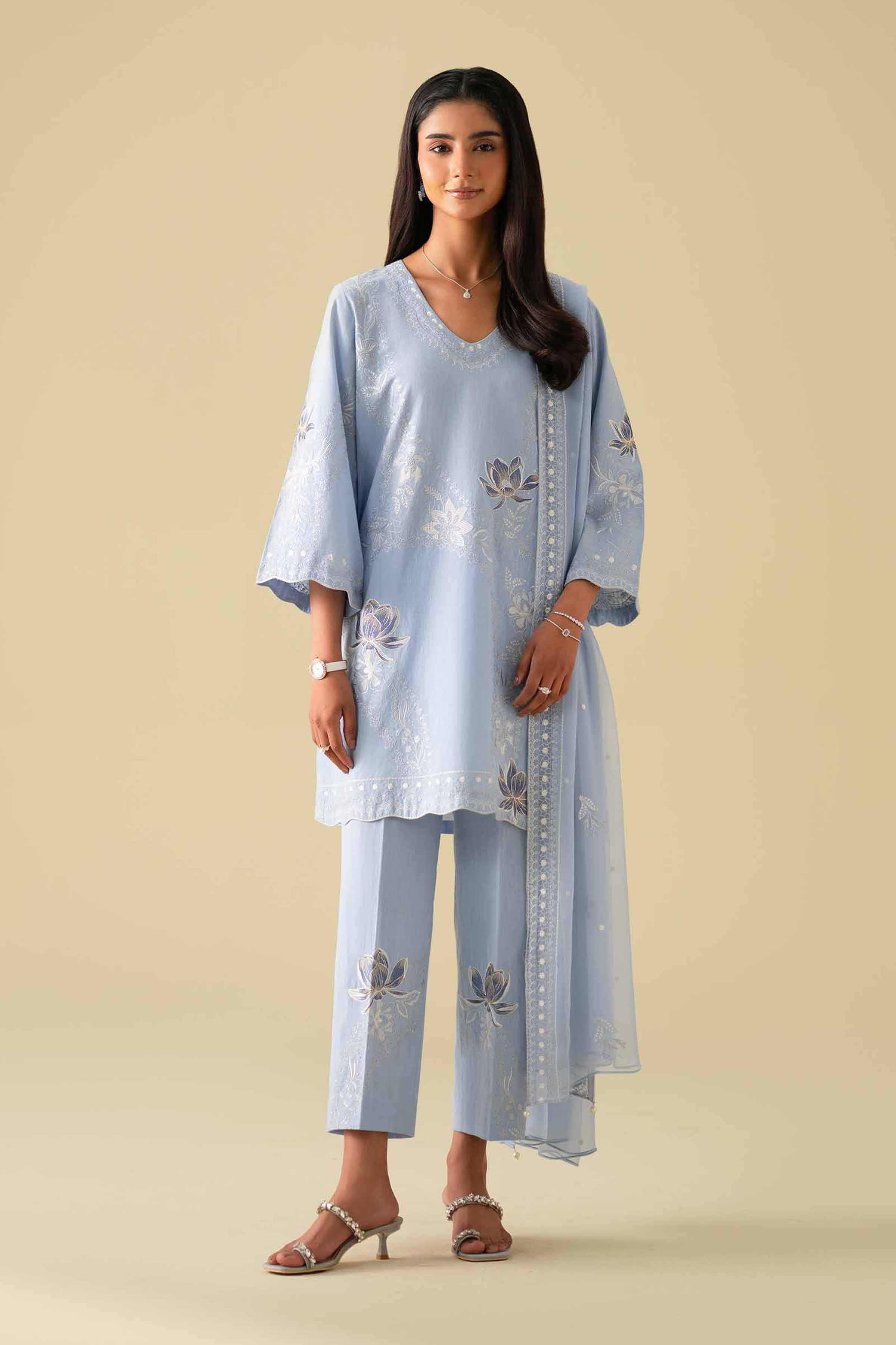 3 Piece - Embroidered Suit - KFE26-85
