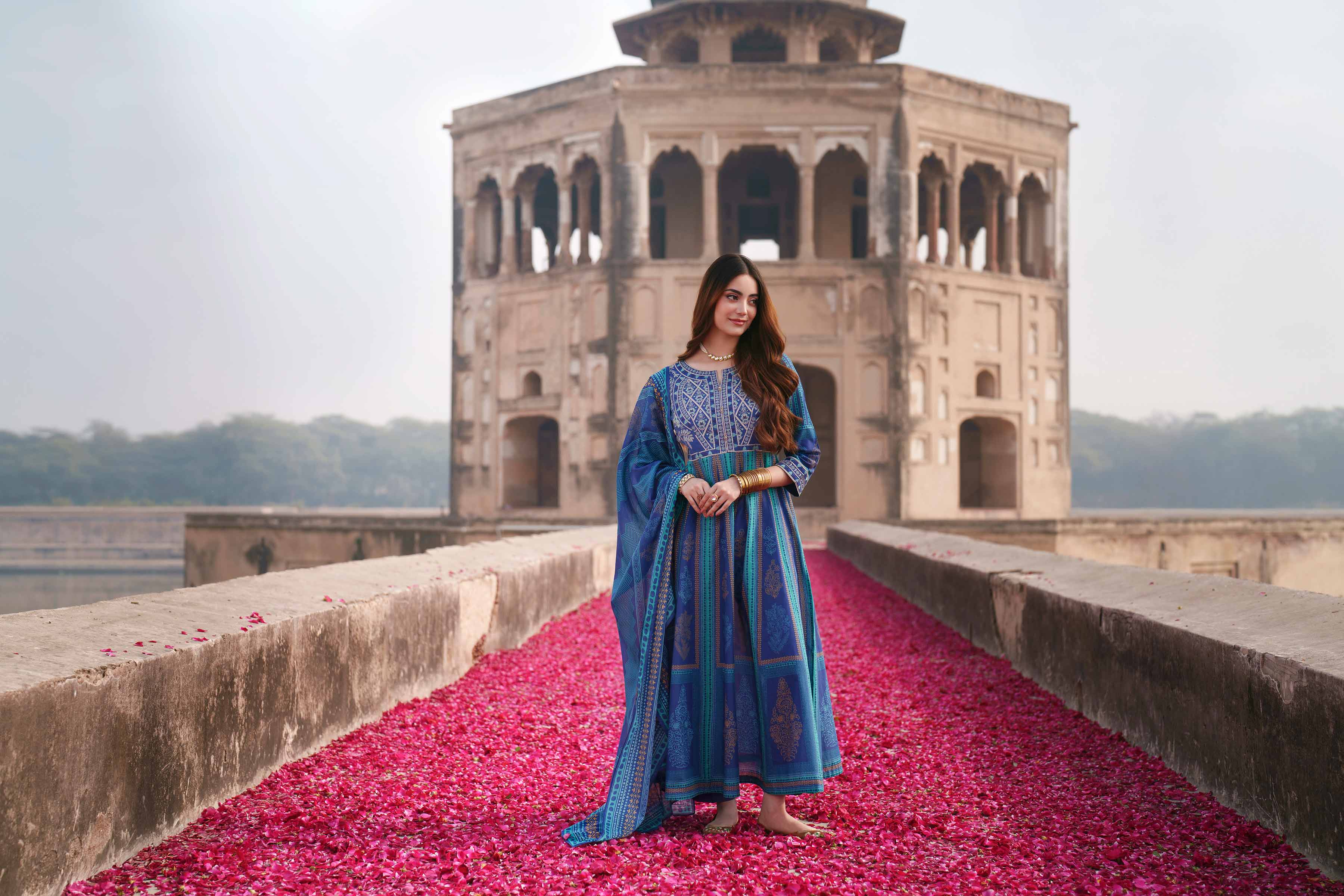 3 Piece - Printed Embroidered Suit - KFE26-87