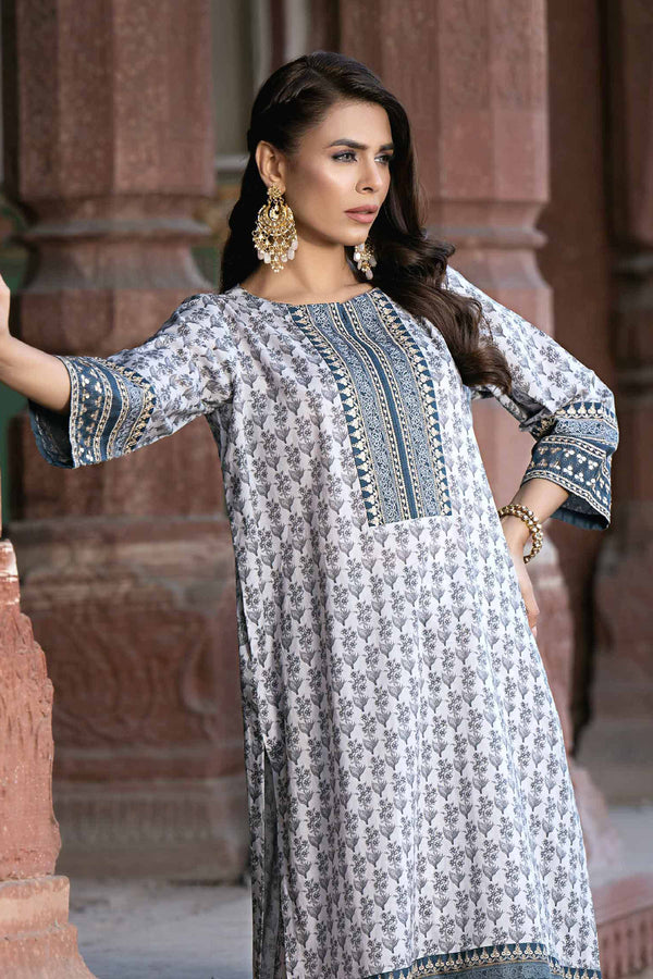 2 Piece - Printed Embroidered Suit - KFS24-10