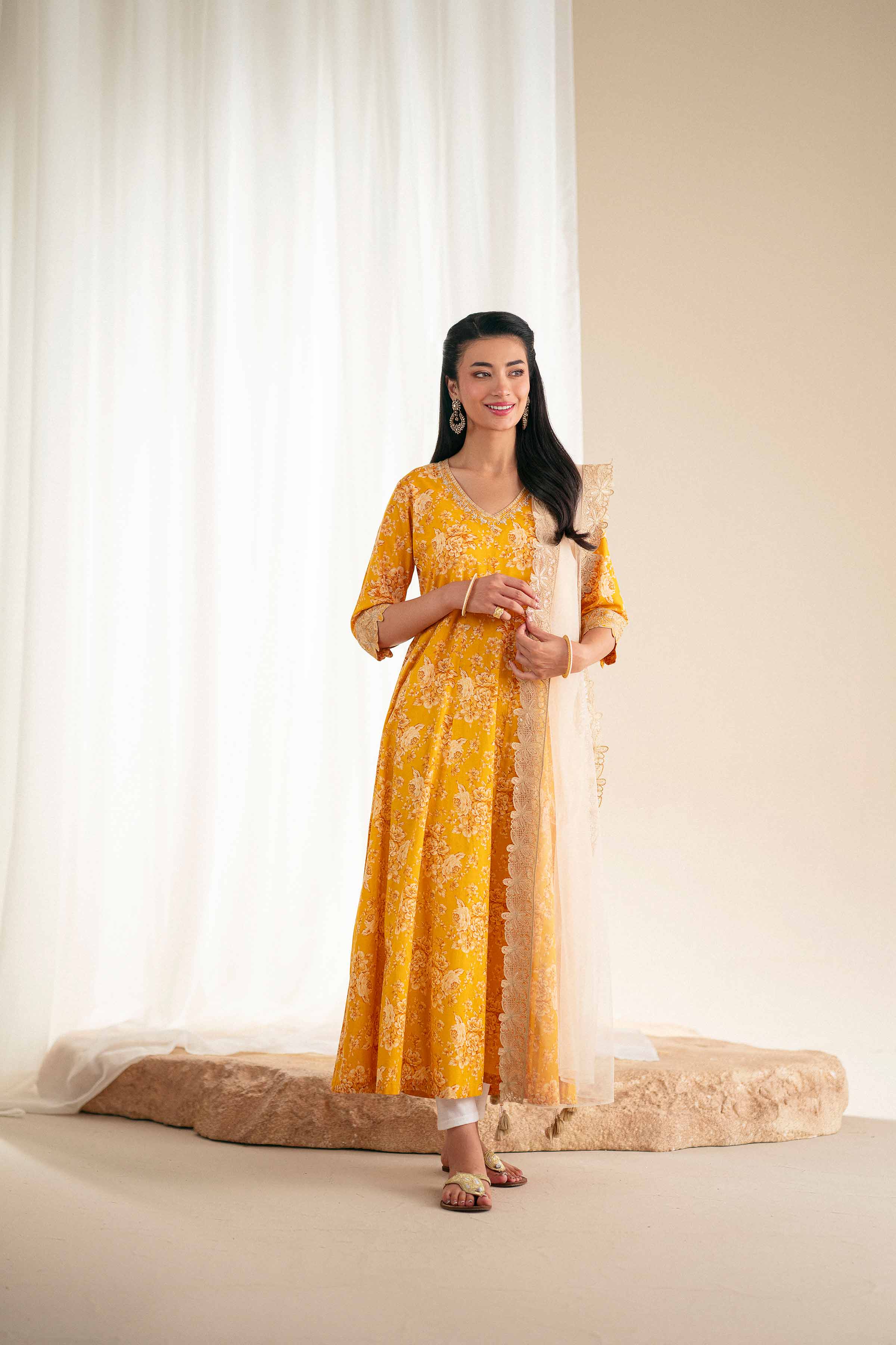 2 Piece - Printed Embroidered Suit - KFS25-121