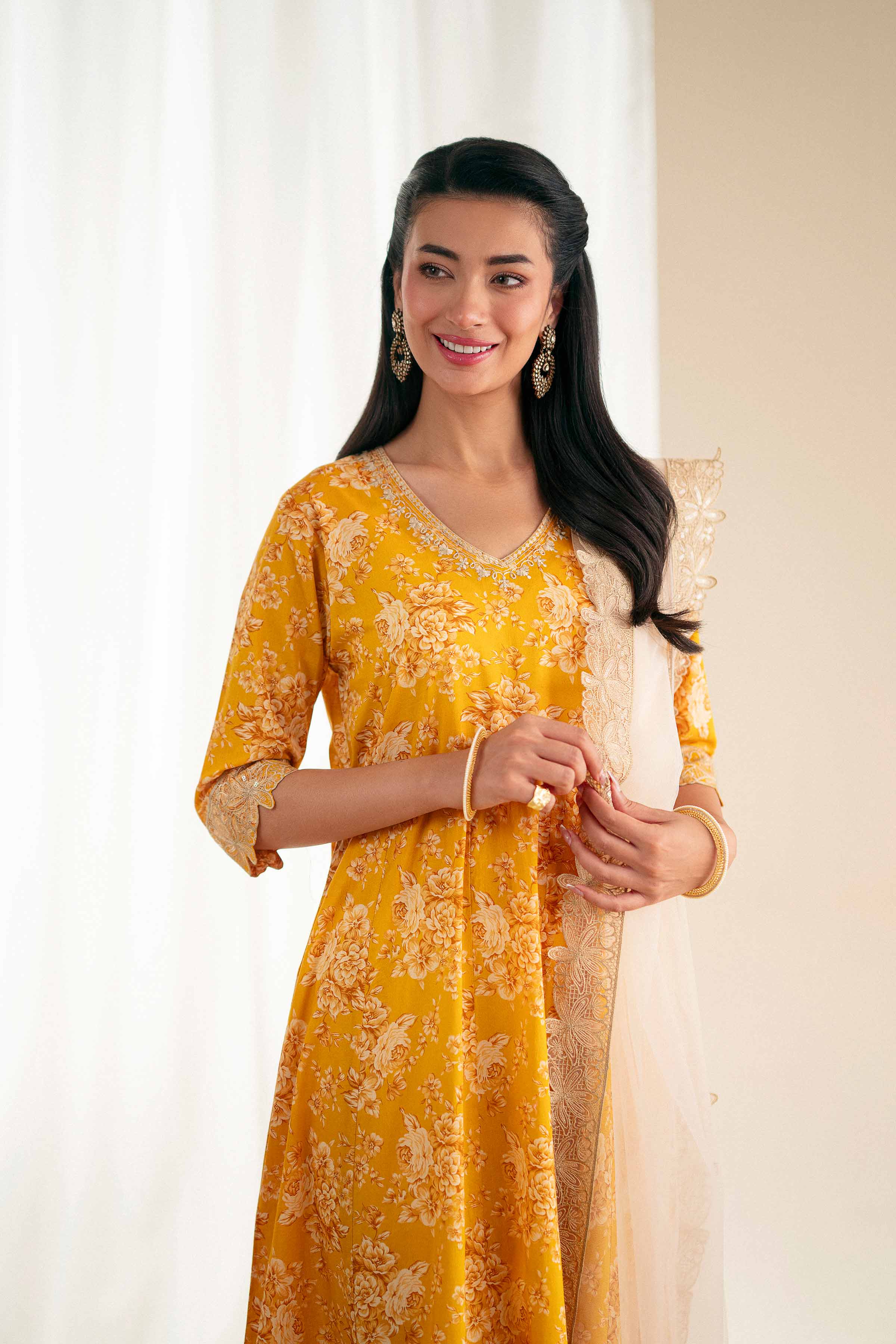 2 Piece - Printed Embroidered Suit - KFS25-121