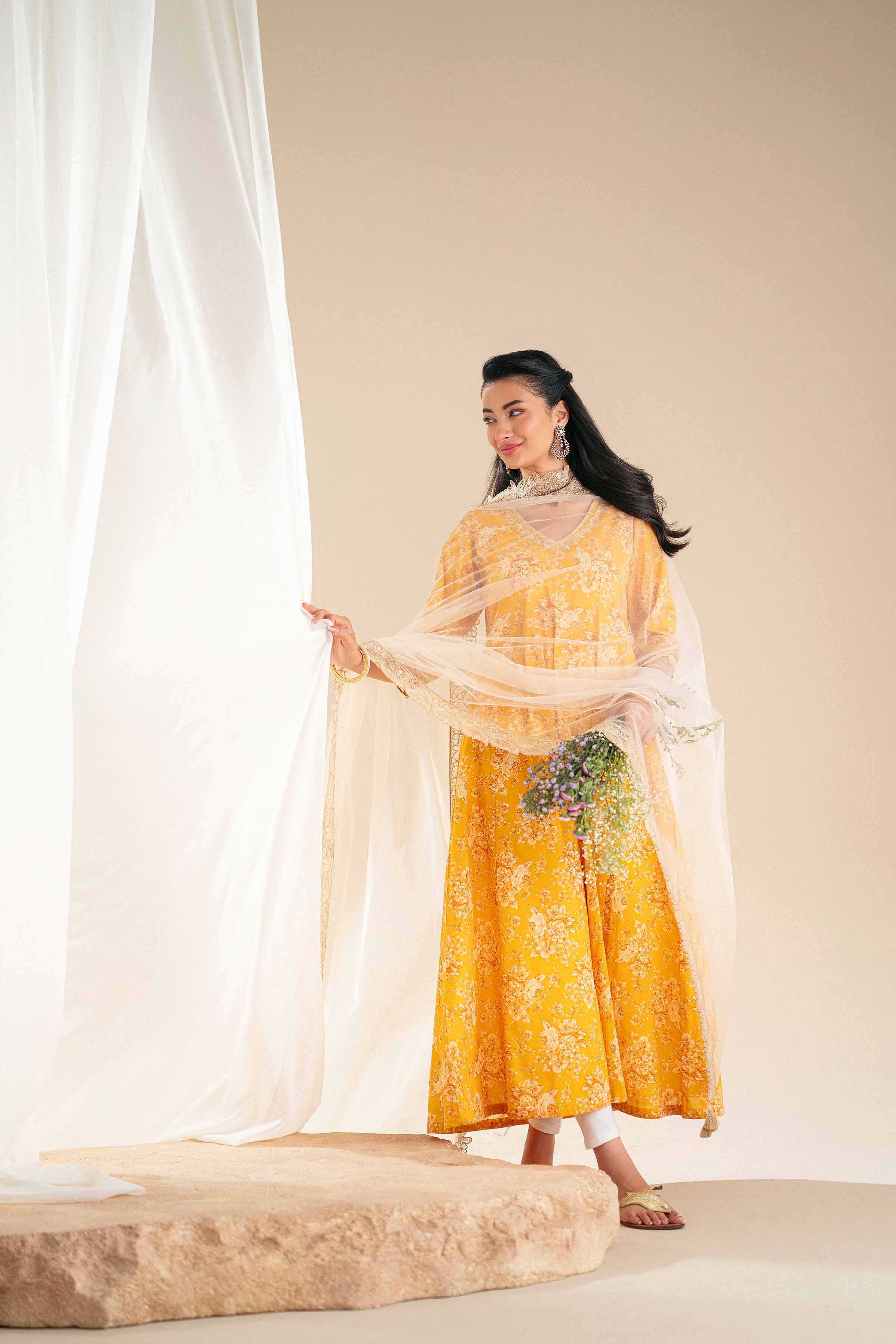 2 Piece - Printed Embroidered Suit - KFS25-121