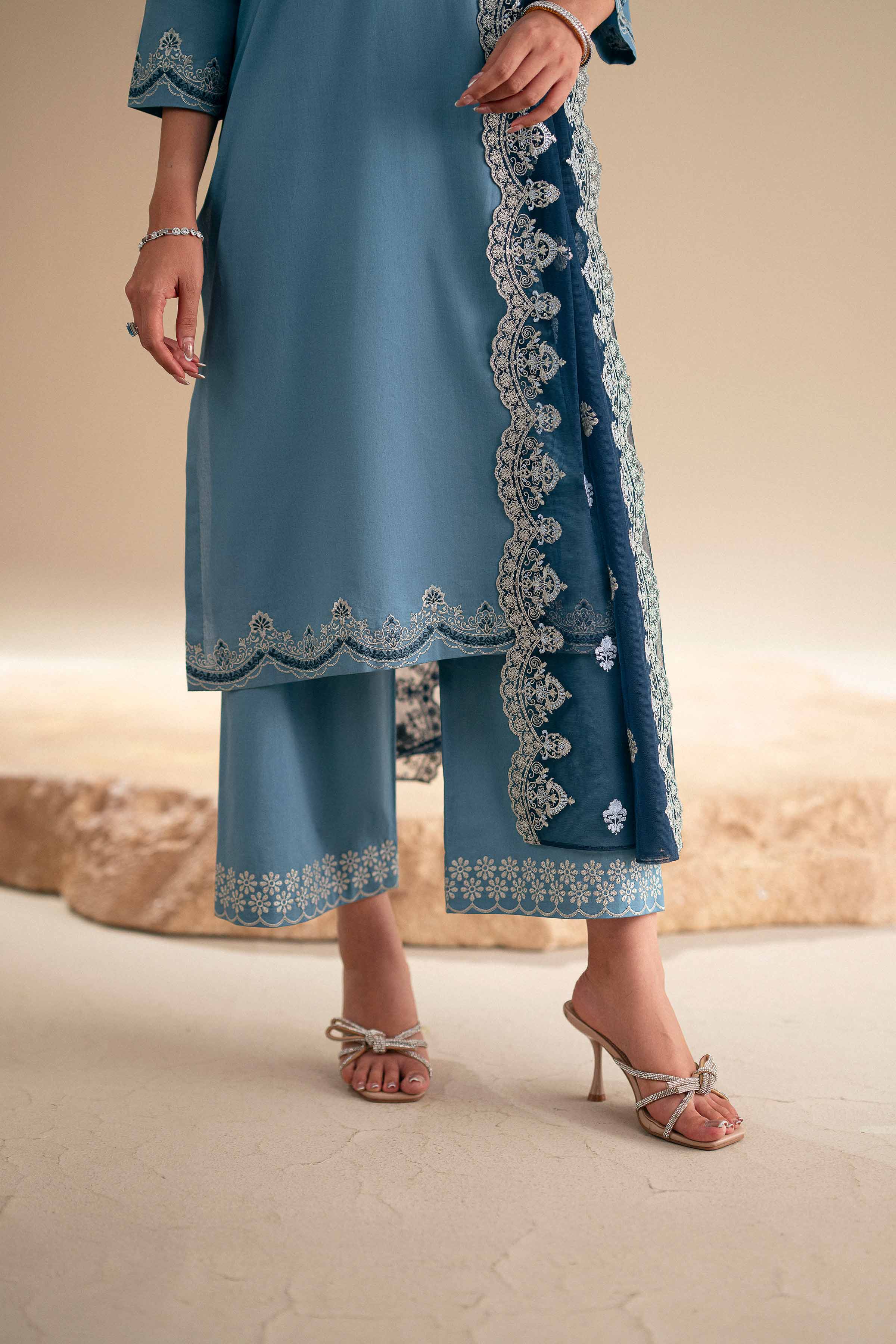 3 Piece - Embroidered Suit - KFS25-122