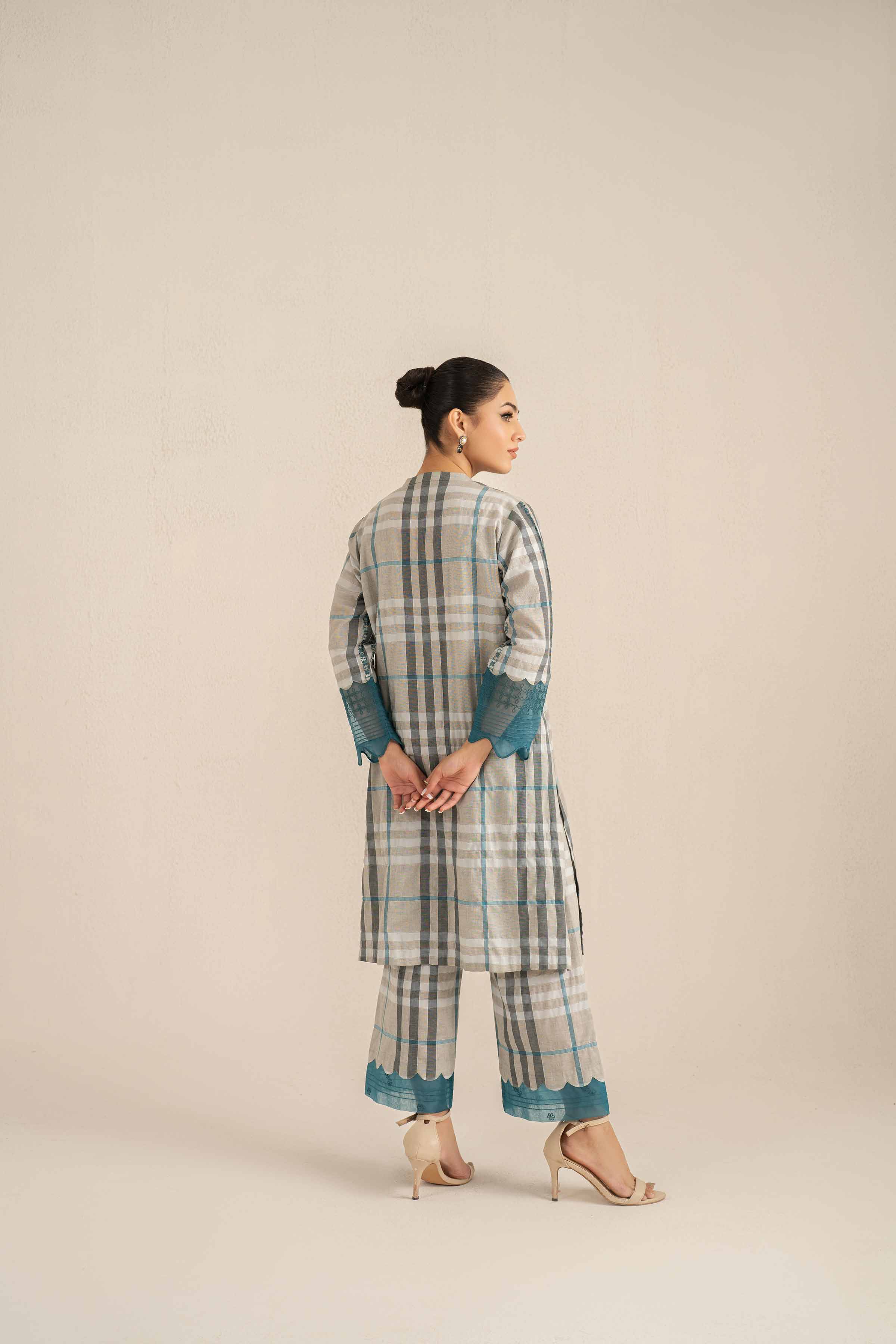 2 Piece - Printed Embroidered Suit - KFS25-23