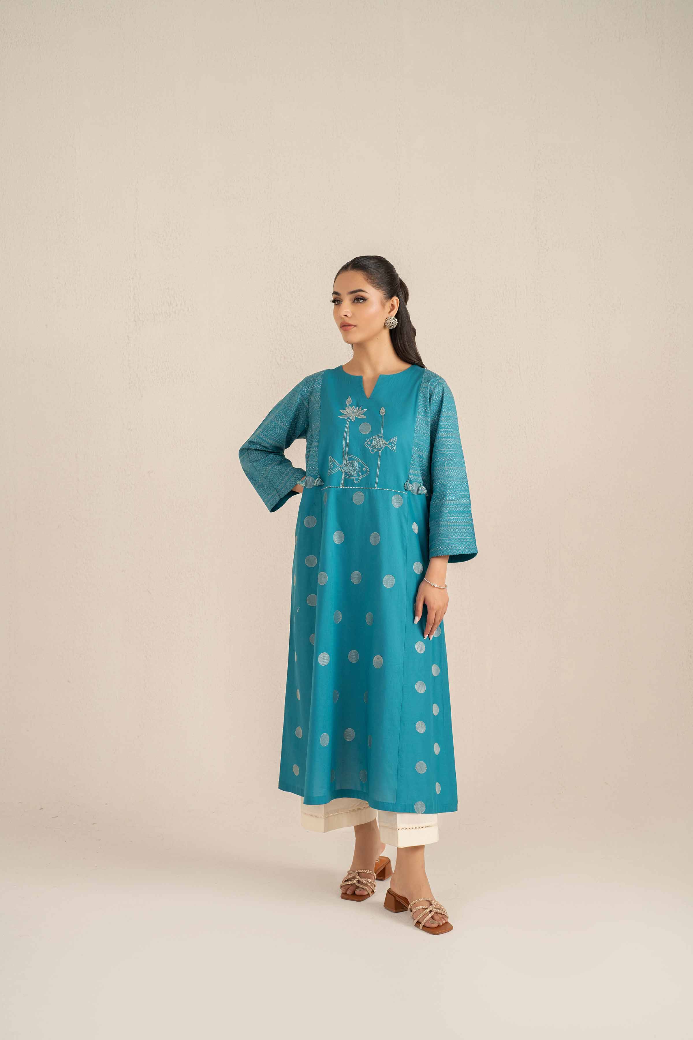 NishatUAE - Ferozi Embroidered Ready To Wear Shirt