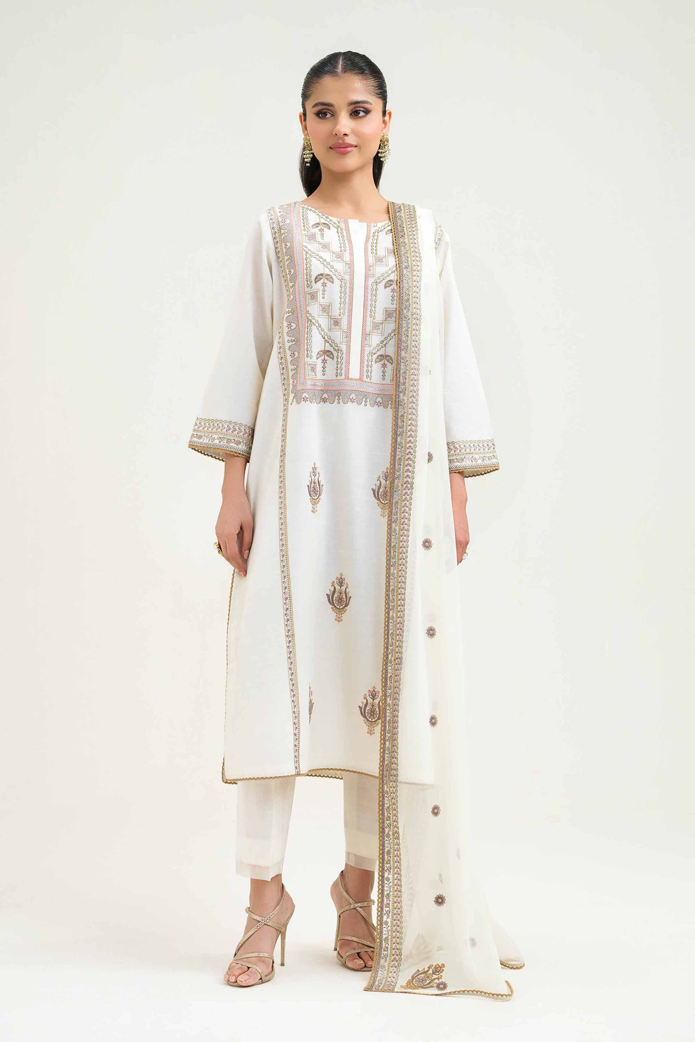 3 Piece - Embroidered Suit - KFS25-31