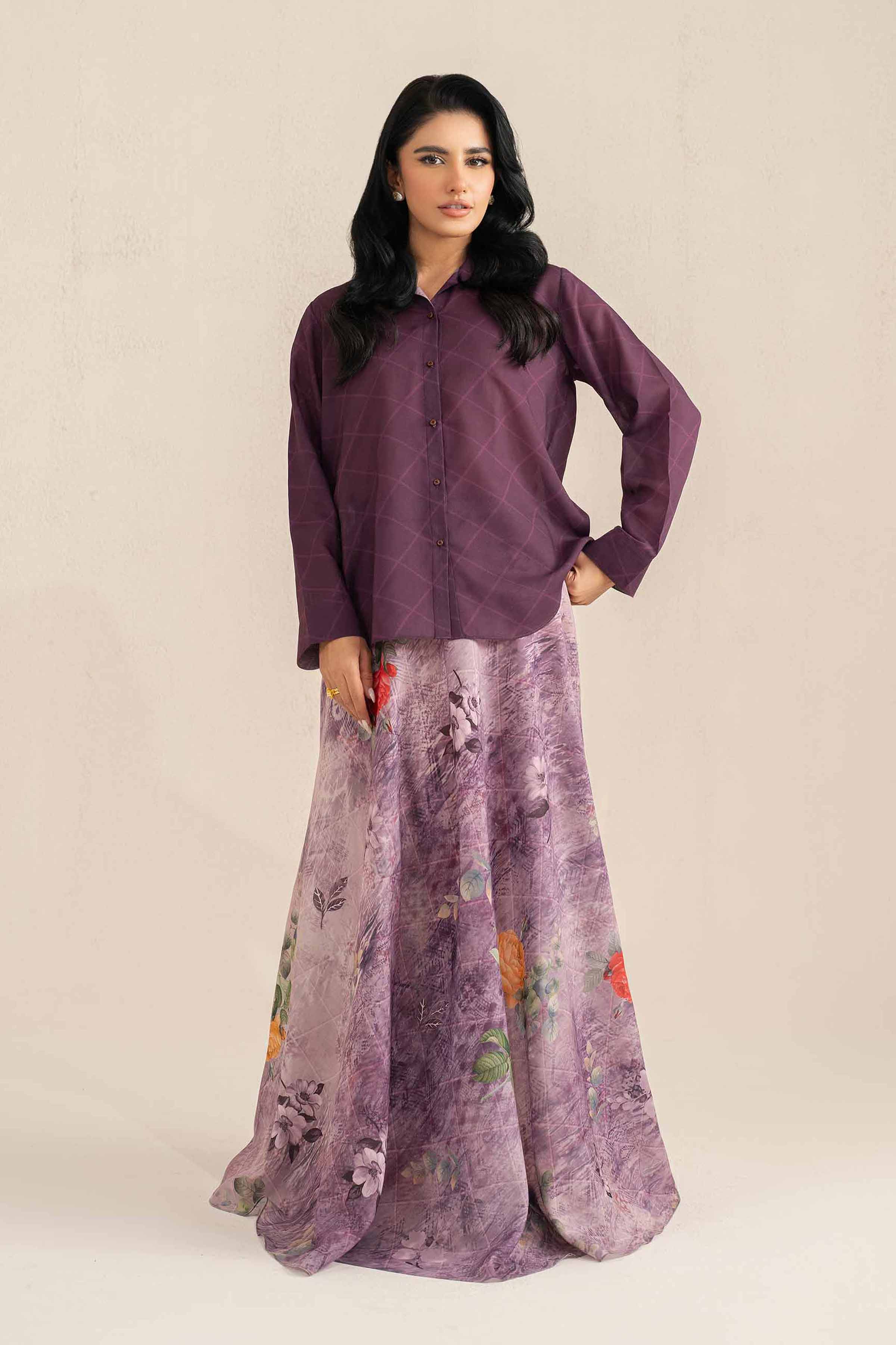 NishatUAE - Purple Printed 2-piece Ready To Wear Dress