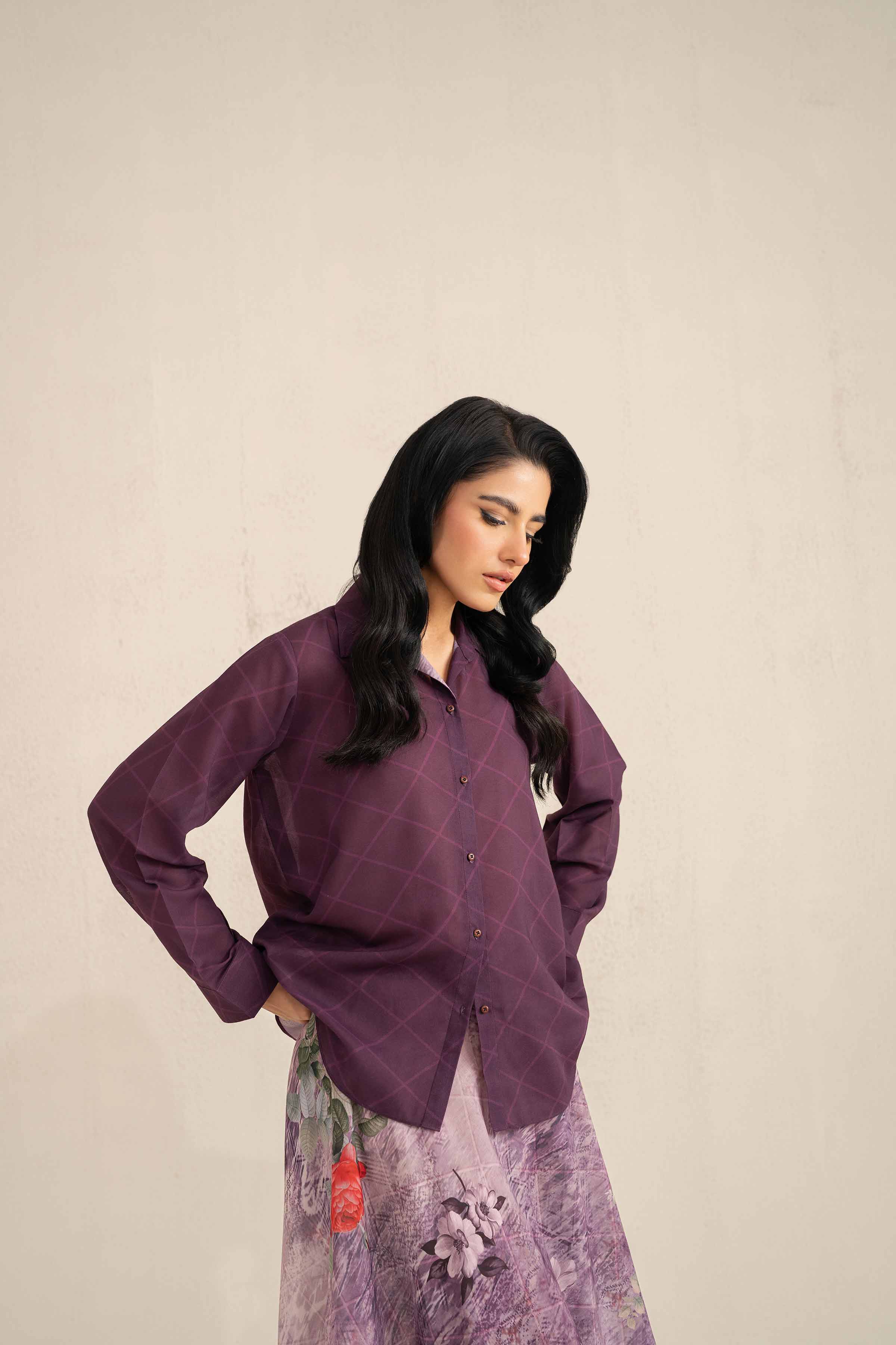 NishatUAE - Purple Printed 2-piece Ready To Wear Dress