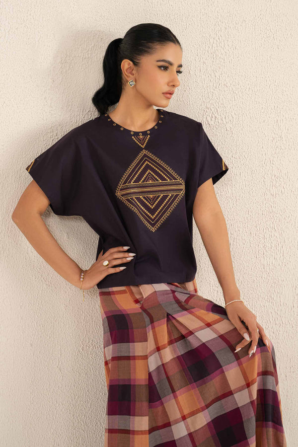 NishatUAE - Purple Embroidered 2-piece Ready To Wear Dress