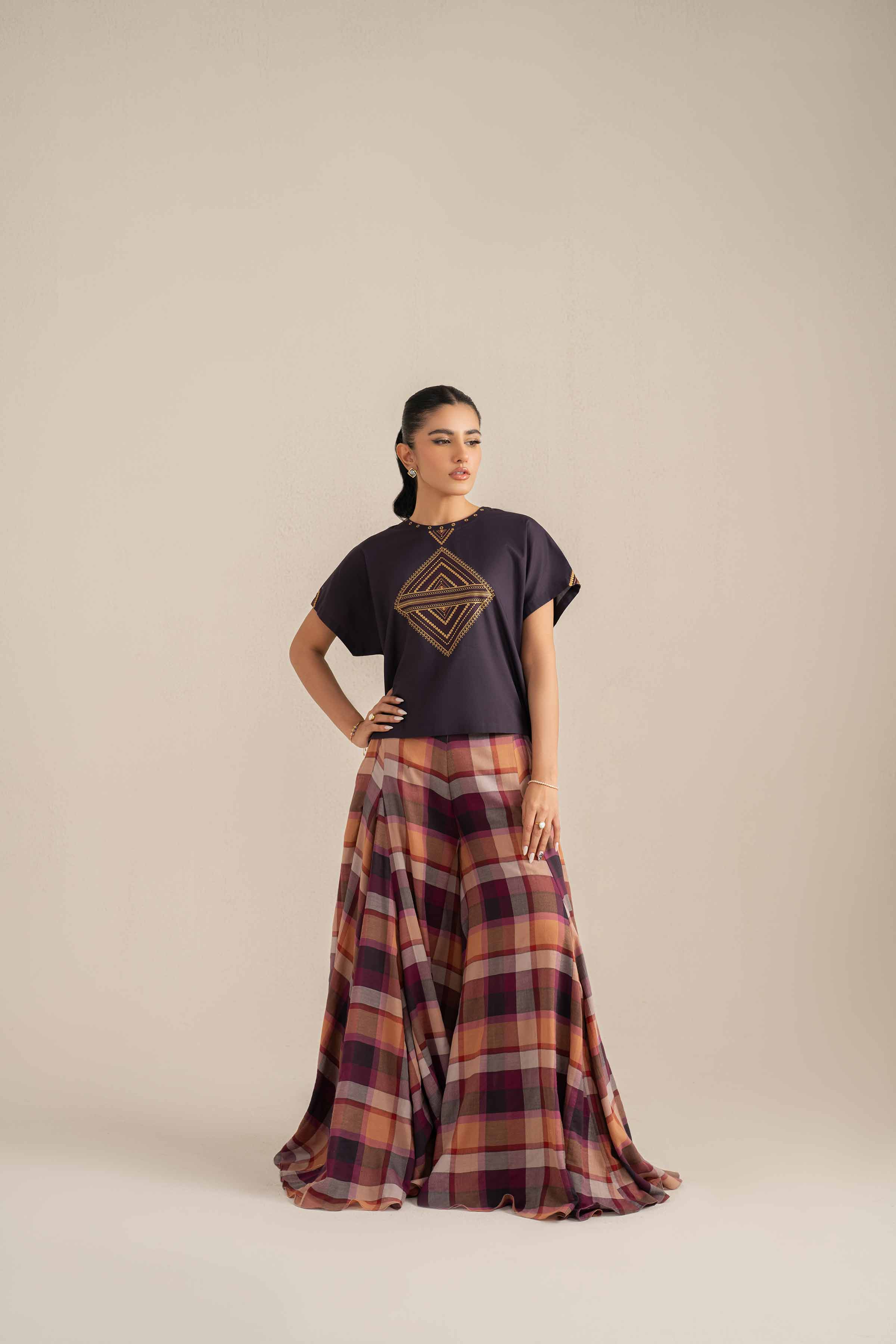 NishatUAE - Purple Embroidered 2-piece Ready To Wear Dress