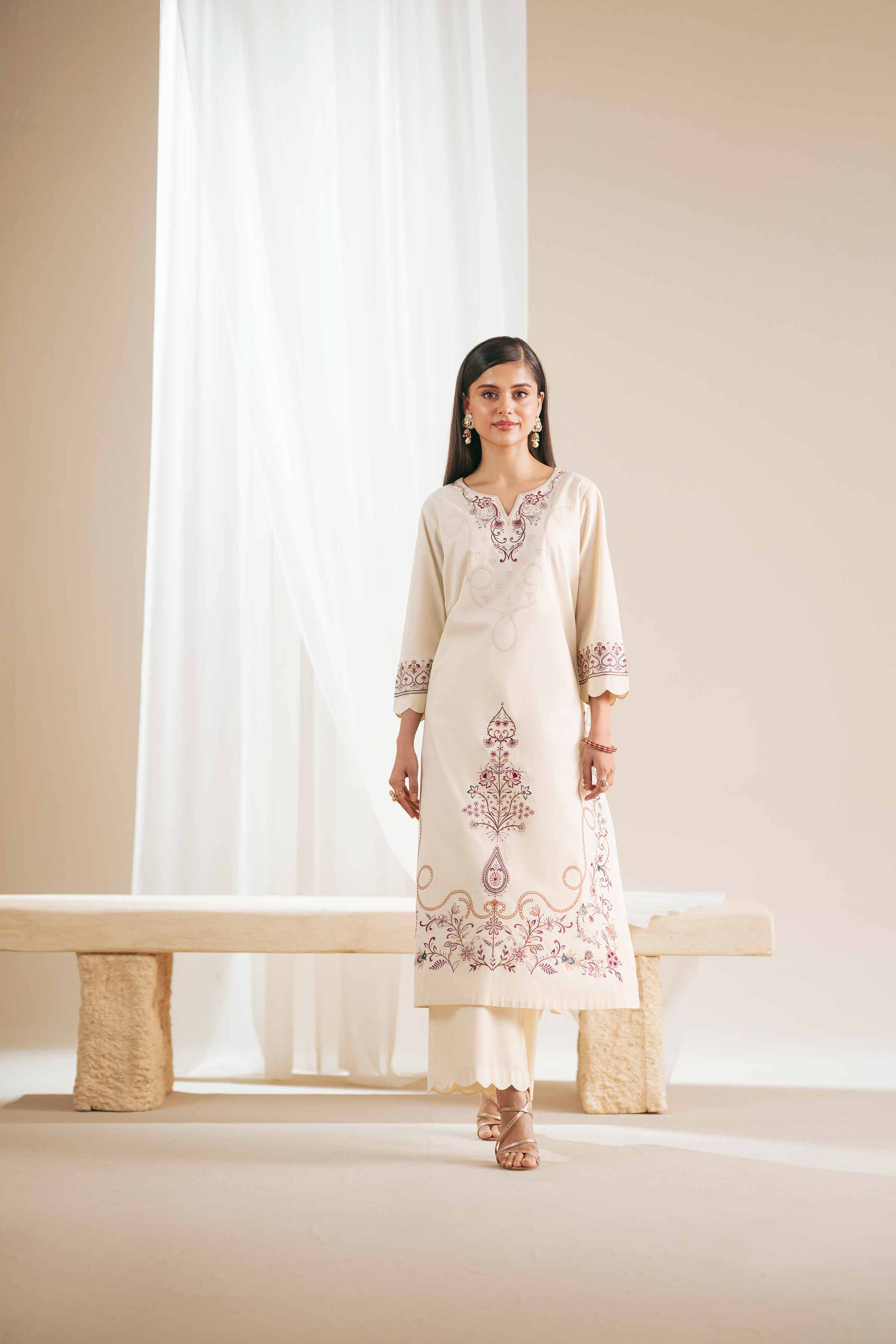 2 Piece - Embroidered Suit - KFS25-77