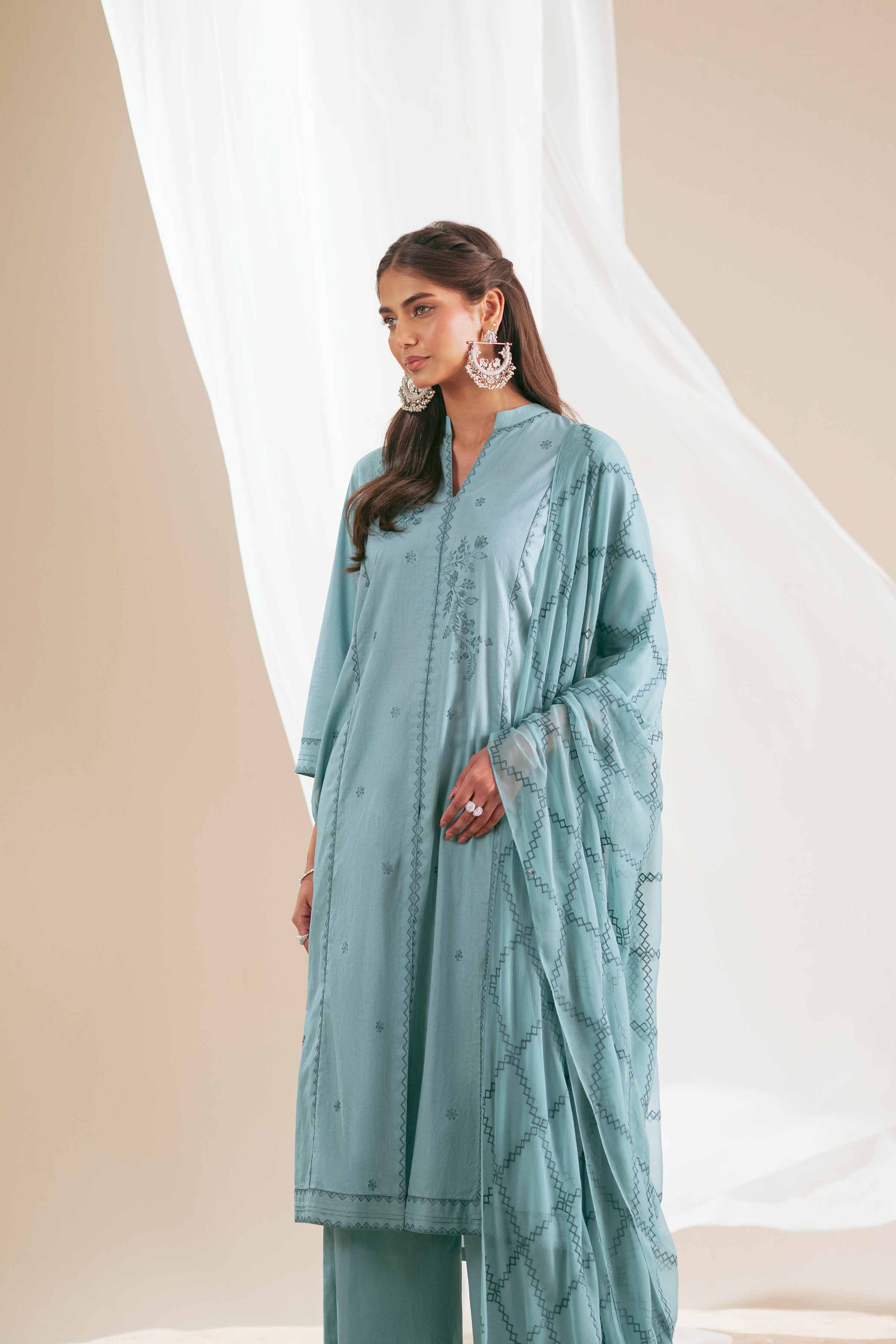 3 Piece - Embroidered Suit - KFS25-91