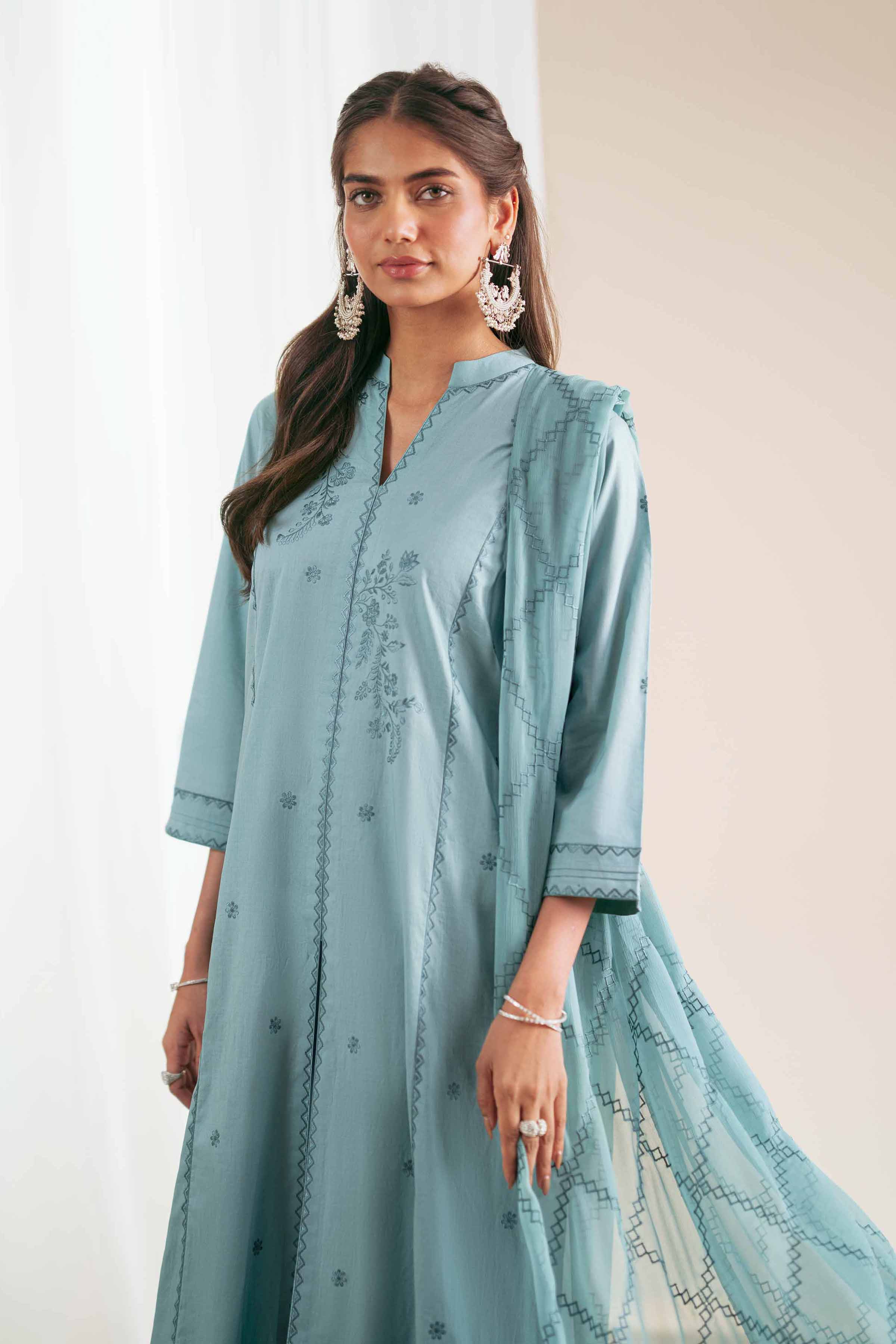 3 Piece - Embroidered Suit - KFS25-91