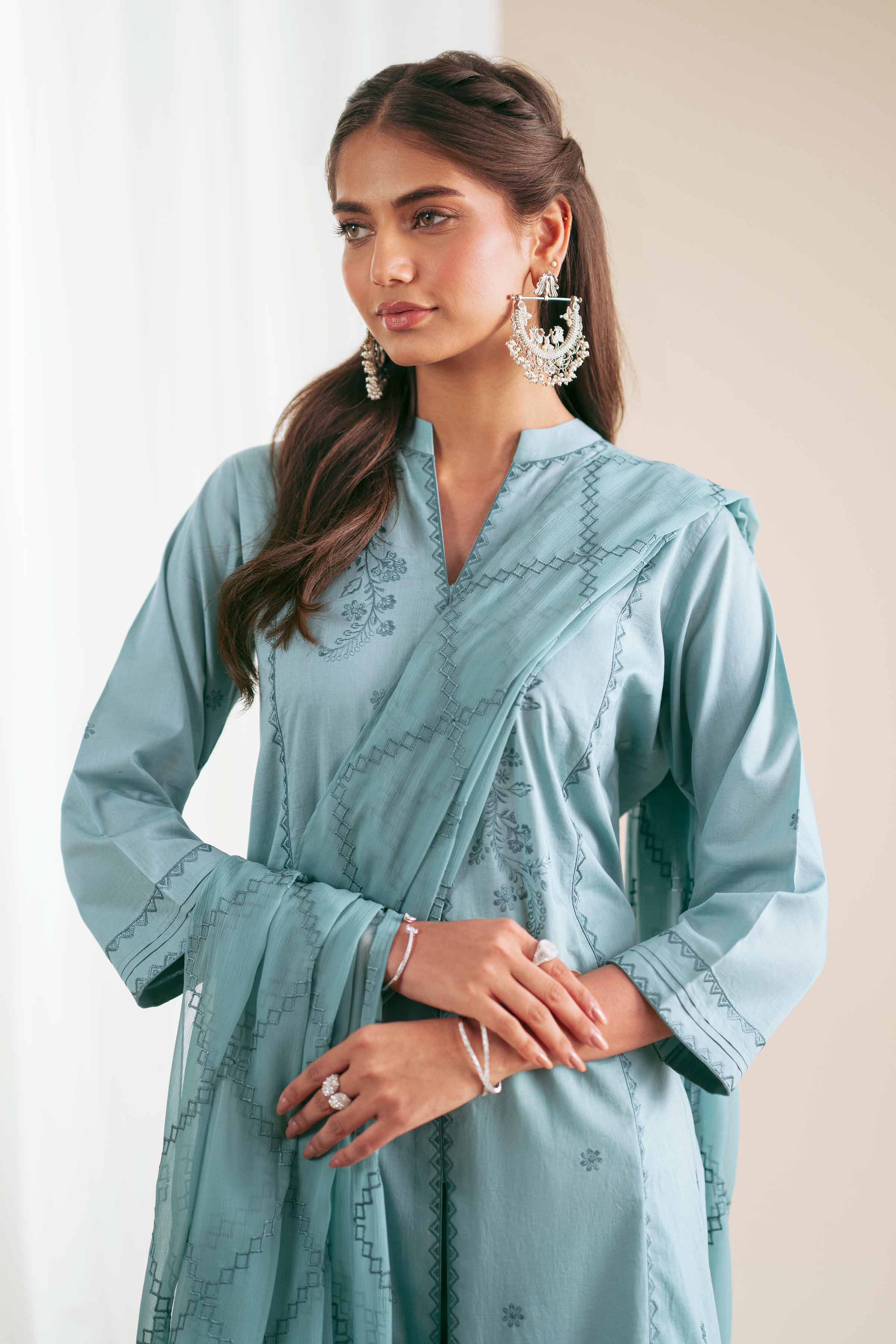 3 Piece - Embroidered Suit - KFS25-91