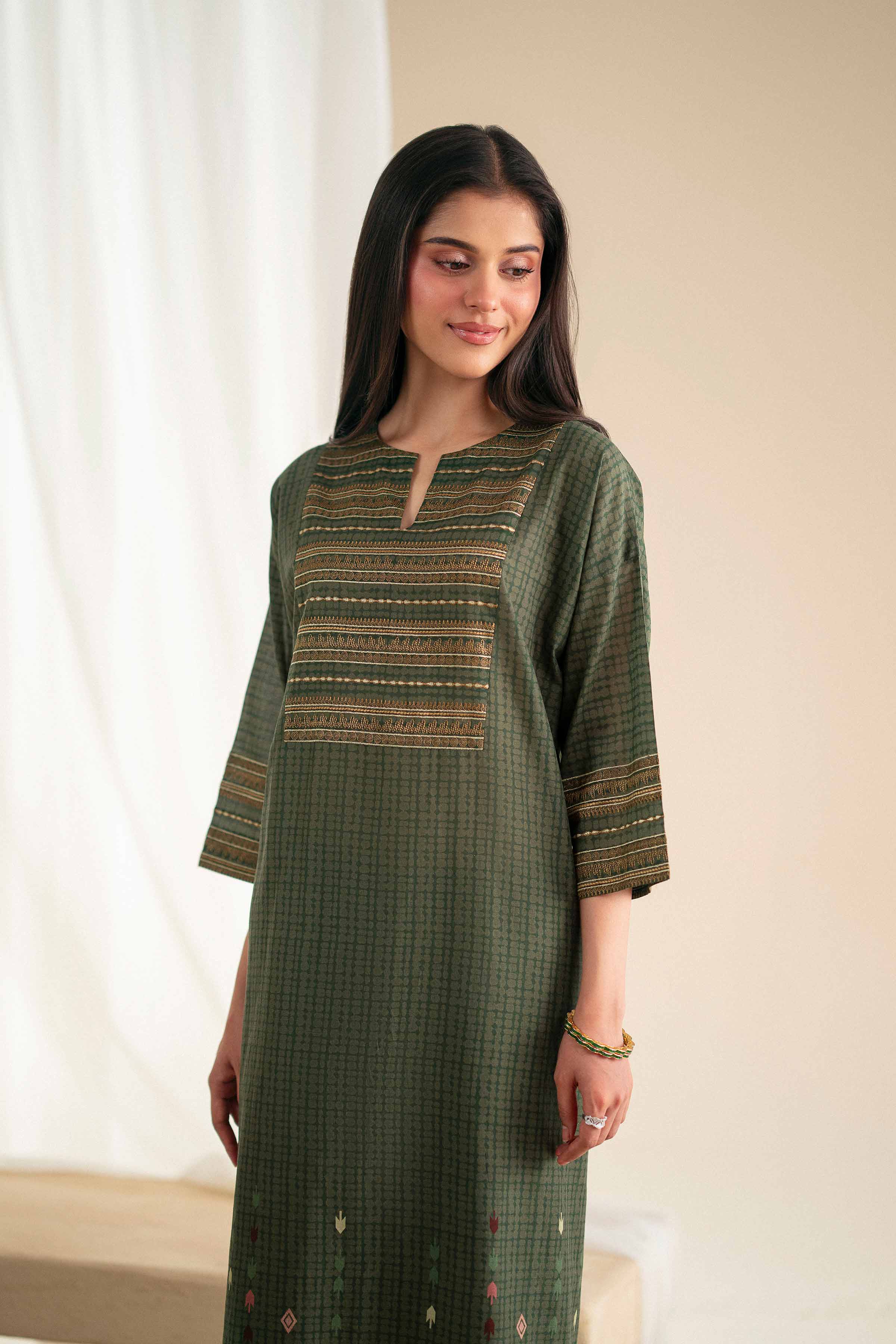 2 Piece - Printed Embroidered Suit - KFS25-96