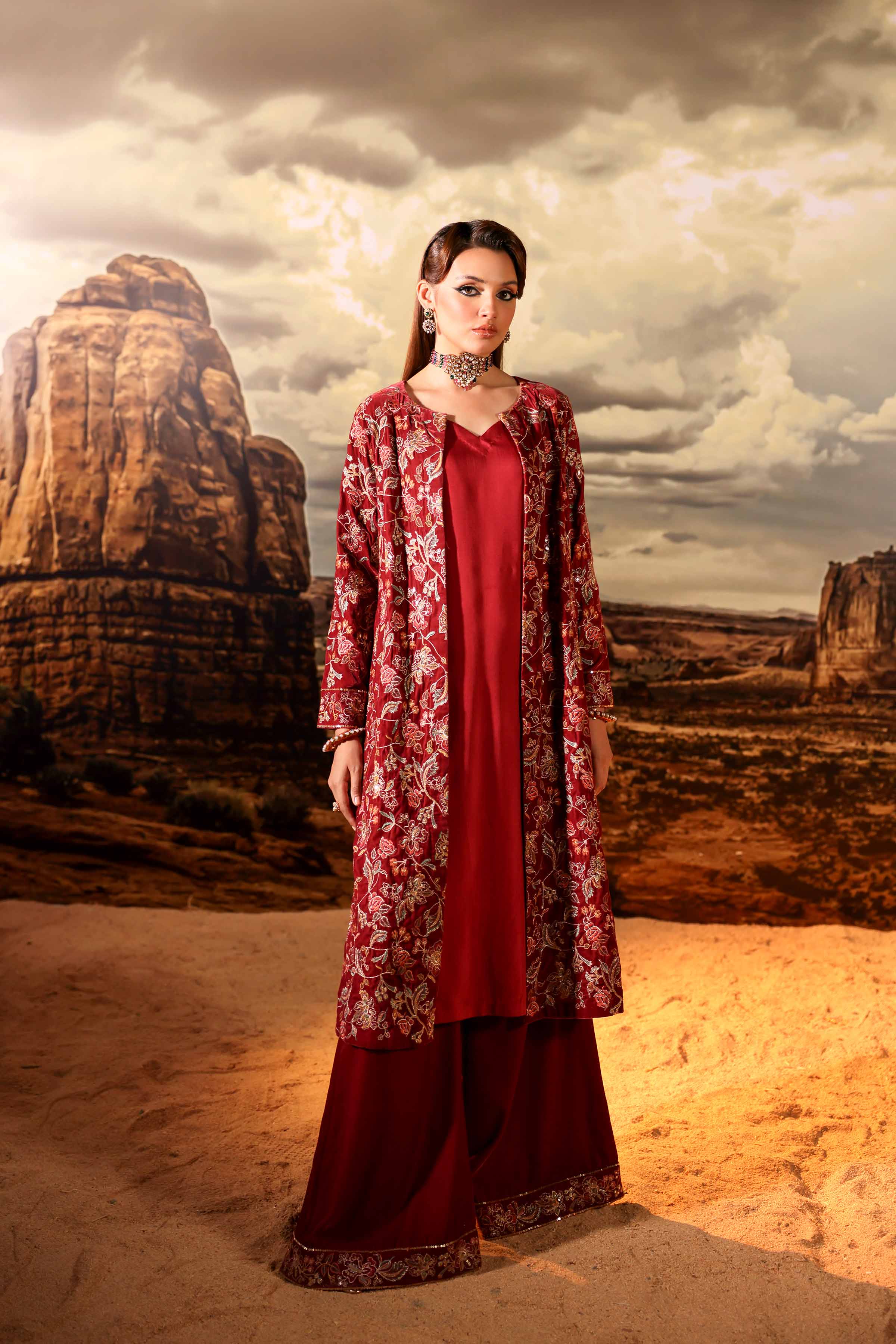 3 Piece - Embroidered Suit - KFW24-13
